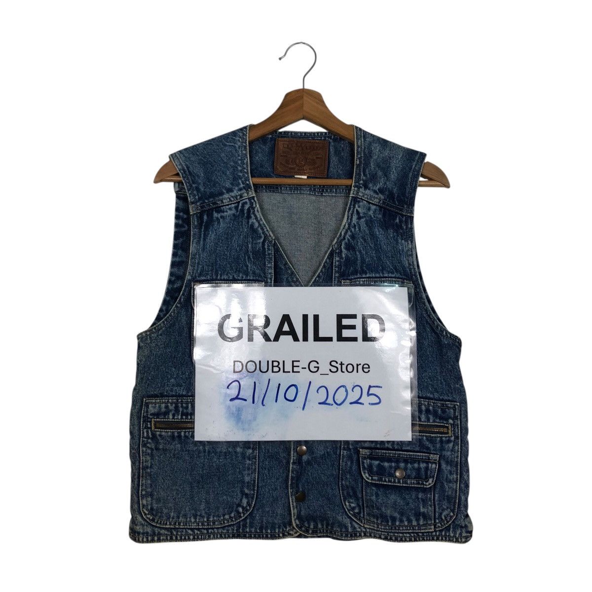 📌Vintage Denim Trucker Jacket Tank Top Blue Chaser