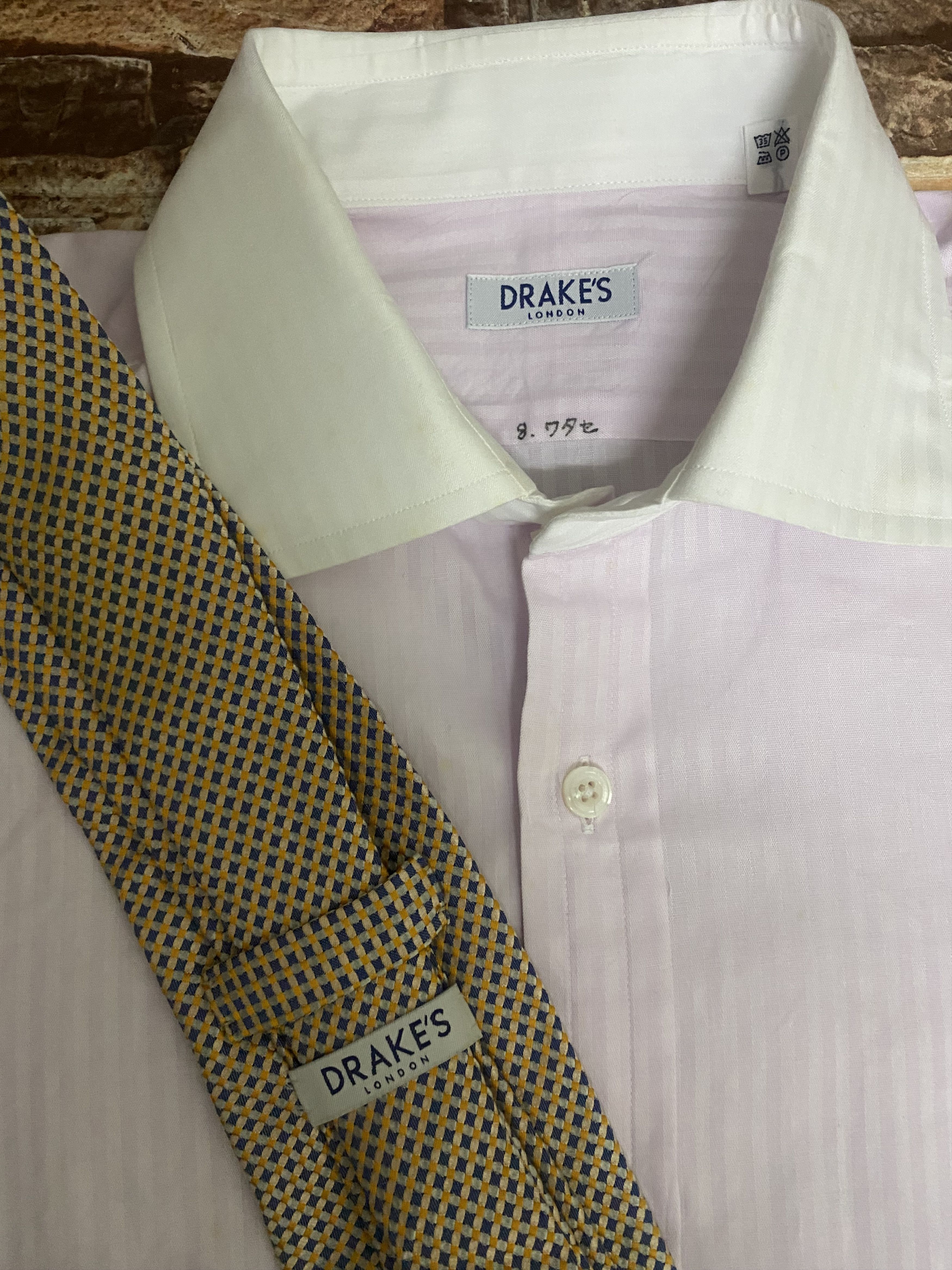 Drake's Drake’s Light Pink Open Collar with silk tie Size US L / EU 52-54 / 3 - 4 Thumbnail
