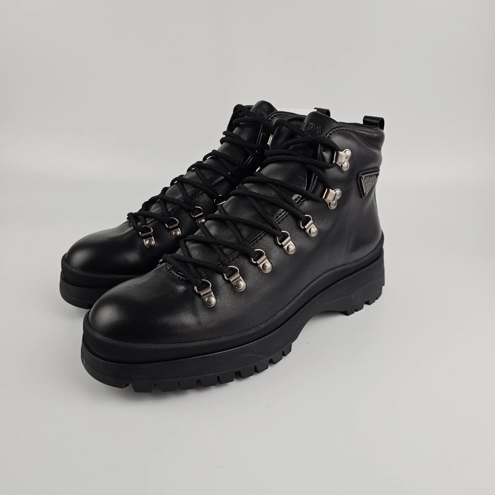 Prada PRADA Brixxen Black Leather Boots New & Authentic Size US 5.5 / EU 38 - 1 Thumbnail