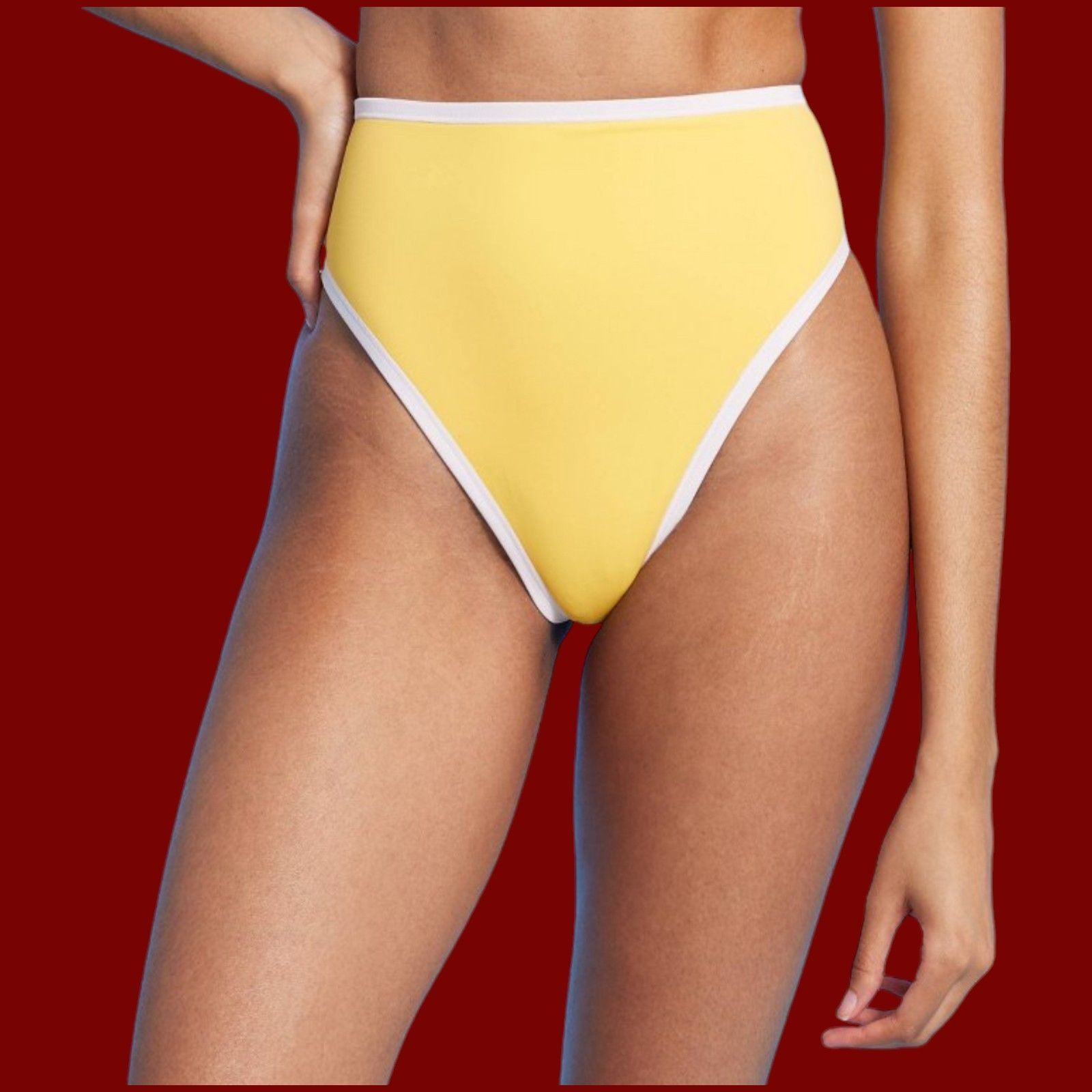 Other Shade & Shore-Women's High Waist High Leg Cheeky Contrast Ba Size ONE SIZE - 1 Thumbnail