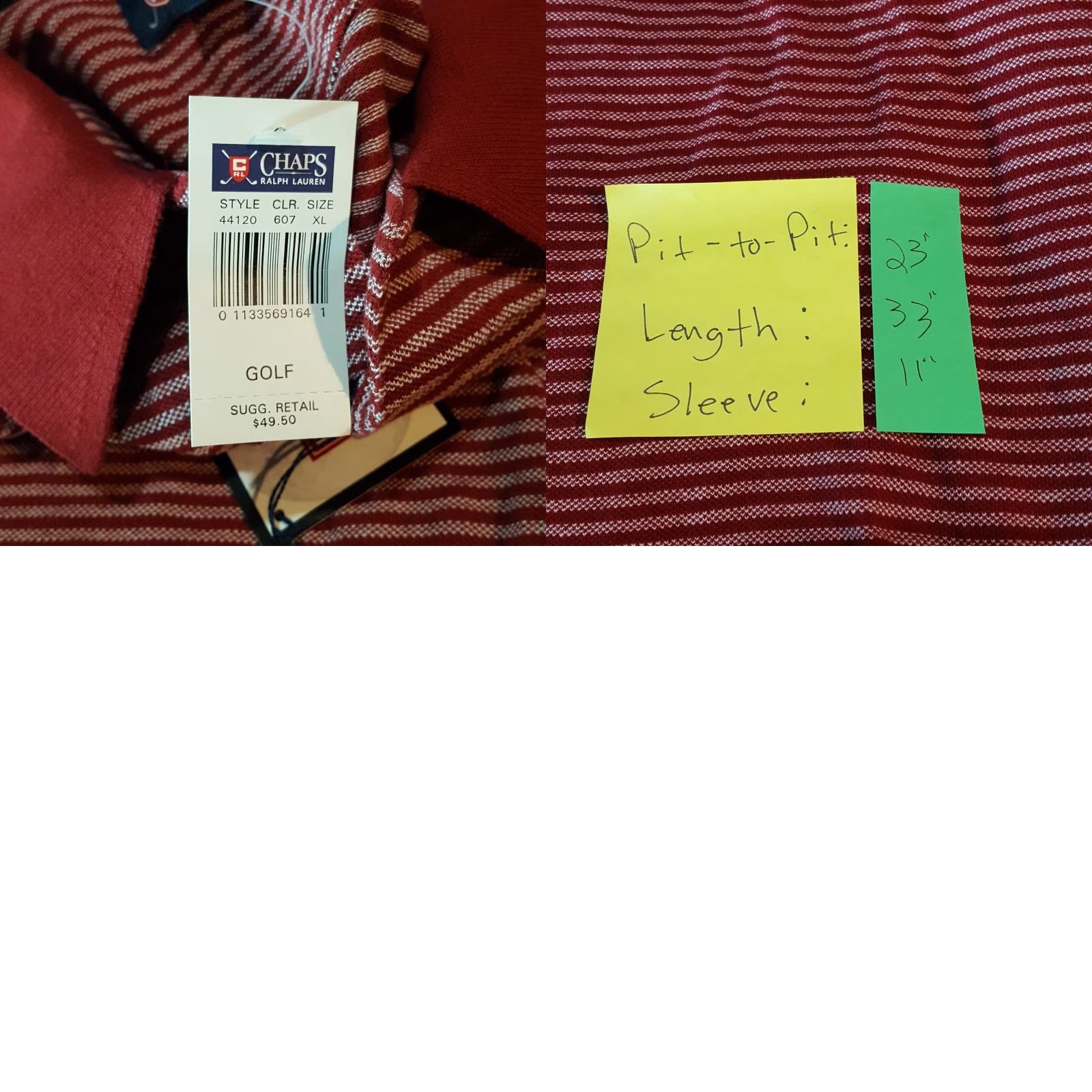 Ralph Lauren VINTAGE Ralph Lauren Polo Shirt Chaps Golf Red Striped XL Mens Short Sleeve Polo Shirt PGA 90s Casual Sports Retro Golf Size US XL / EU 56 / 4 - 8 Thumbnail