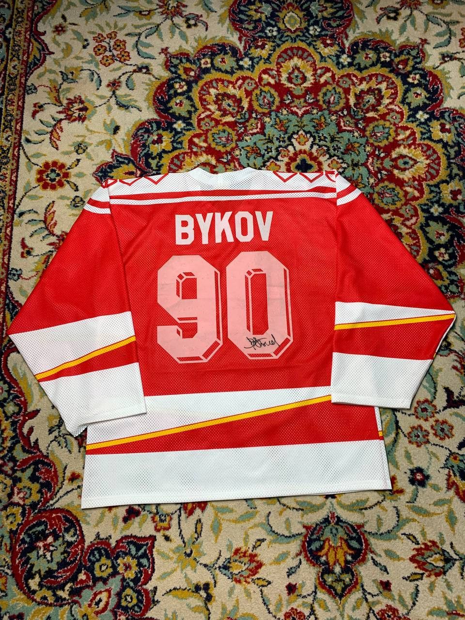 Cccp × NHL Match Worn Slava Bykov 1980s USSR Hockey Jersey Tackla Size US L / EU 52-54 / 3 - 3 Thumbnail