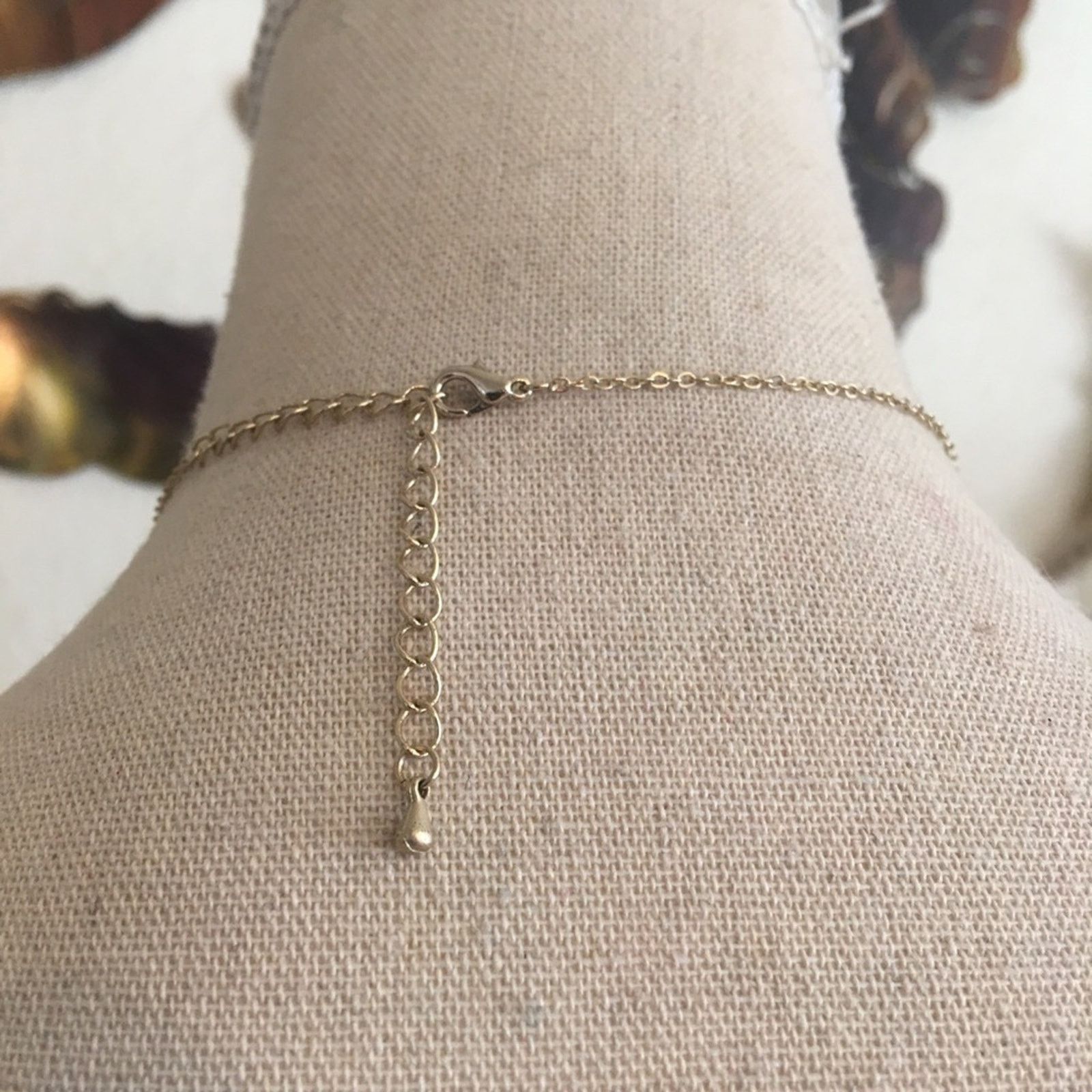Jewelry CZ stone cross gold tone setting necklace Size ONE SIZE - 5 Thumbnail