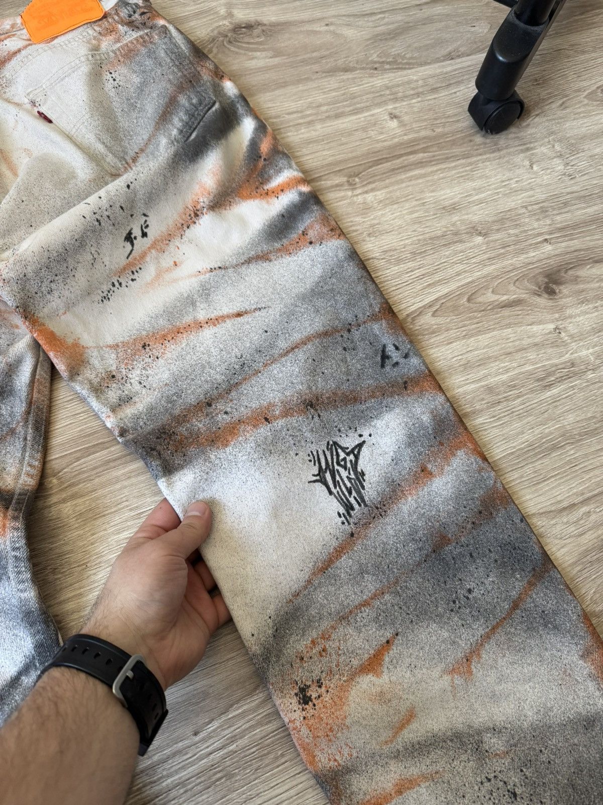 Levi's Vintage Y2K Custom Levi’s 501 Crazy Painted Denim Jeans Size US 36 / EU 52 - 6 Thumbnail