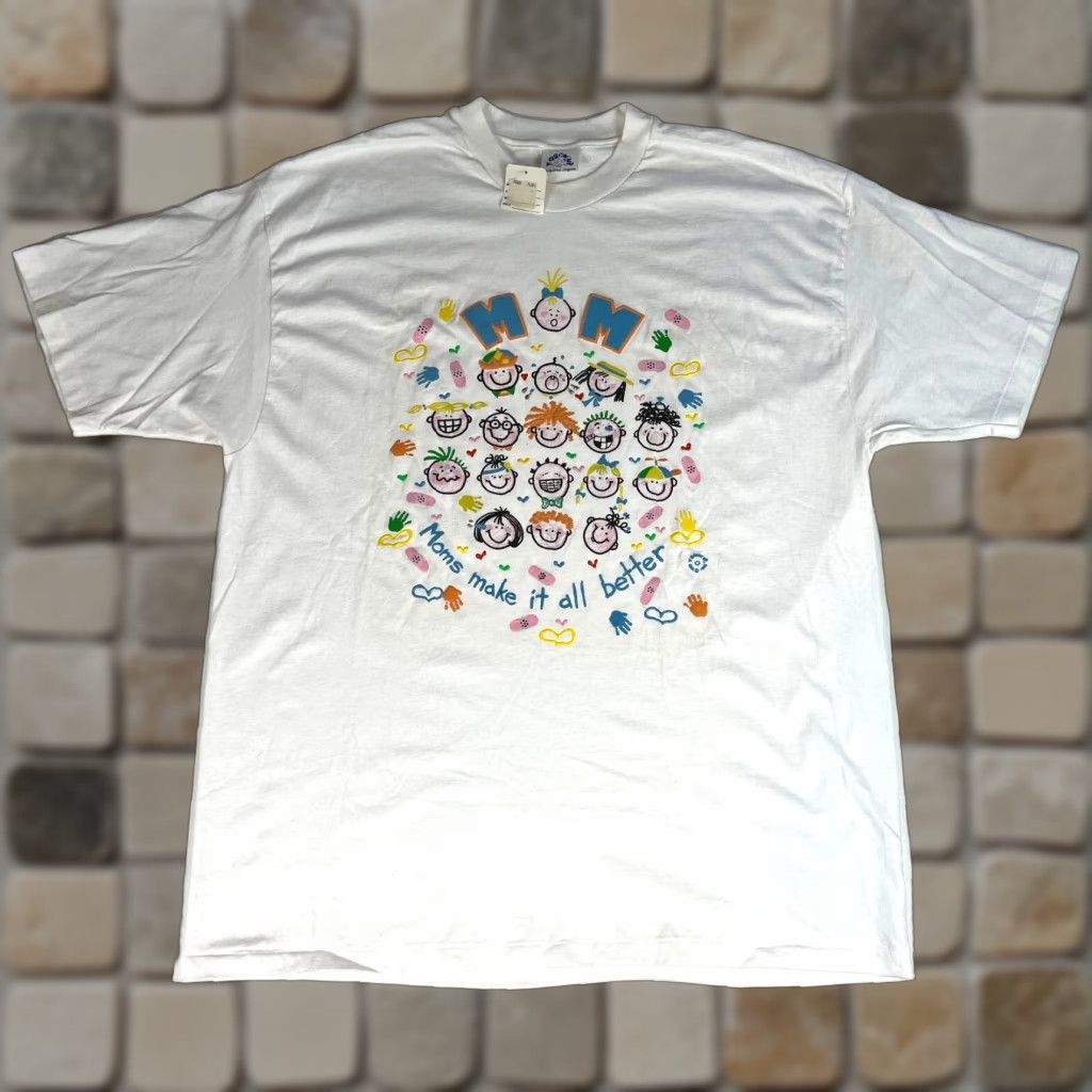 Vintage VINTAGE NWT Y-Grow-Up T-Shirt Unisex Adults Crew Neck Short Sleeve 2XL White 80s Mom Hand Painted Originals Size XXL / US 16-18 / IT 52-54 - 1 Thumbnail