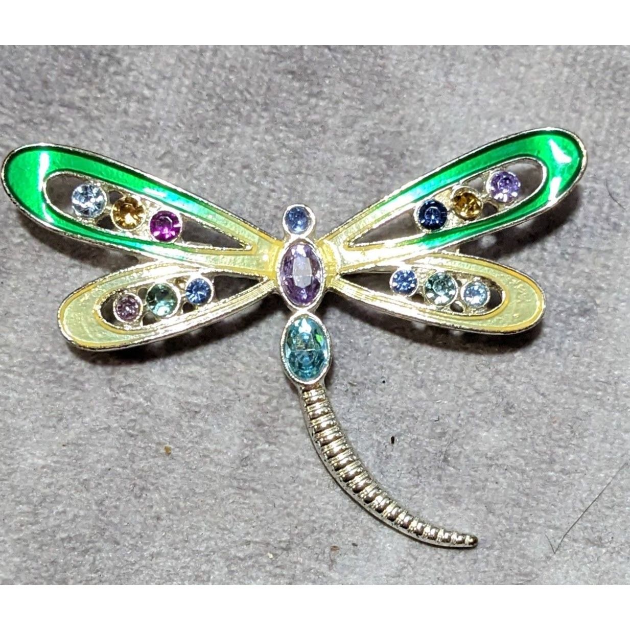Other Rainbow Rhinestone Enamel Dragonfly Brooch Size ONE SIZE - 4 Thumbnail