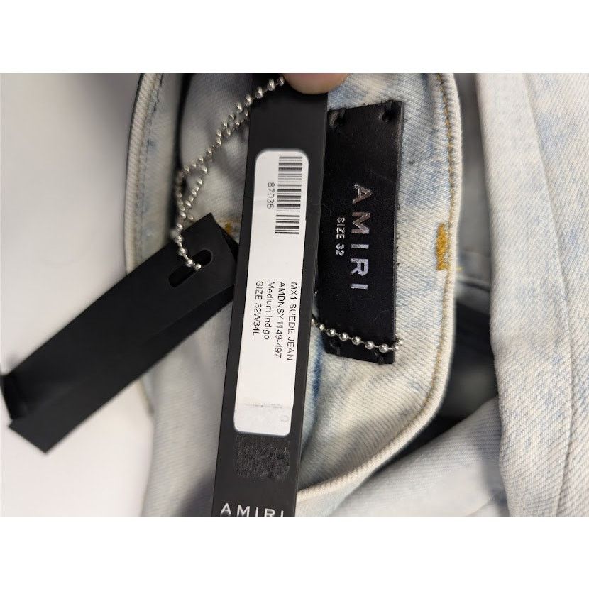 Amiri o1rshd1 MX1 Suede Denim Jeans in Medium Indigo Size US 32 / EU 48 - 23 Thumbnail