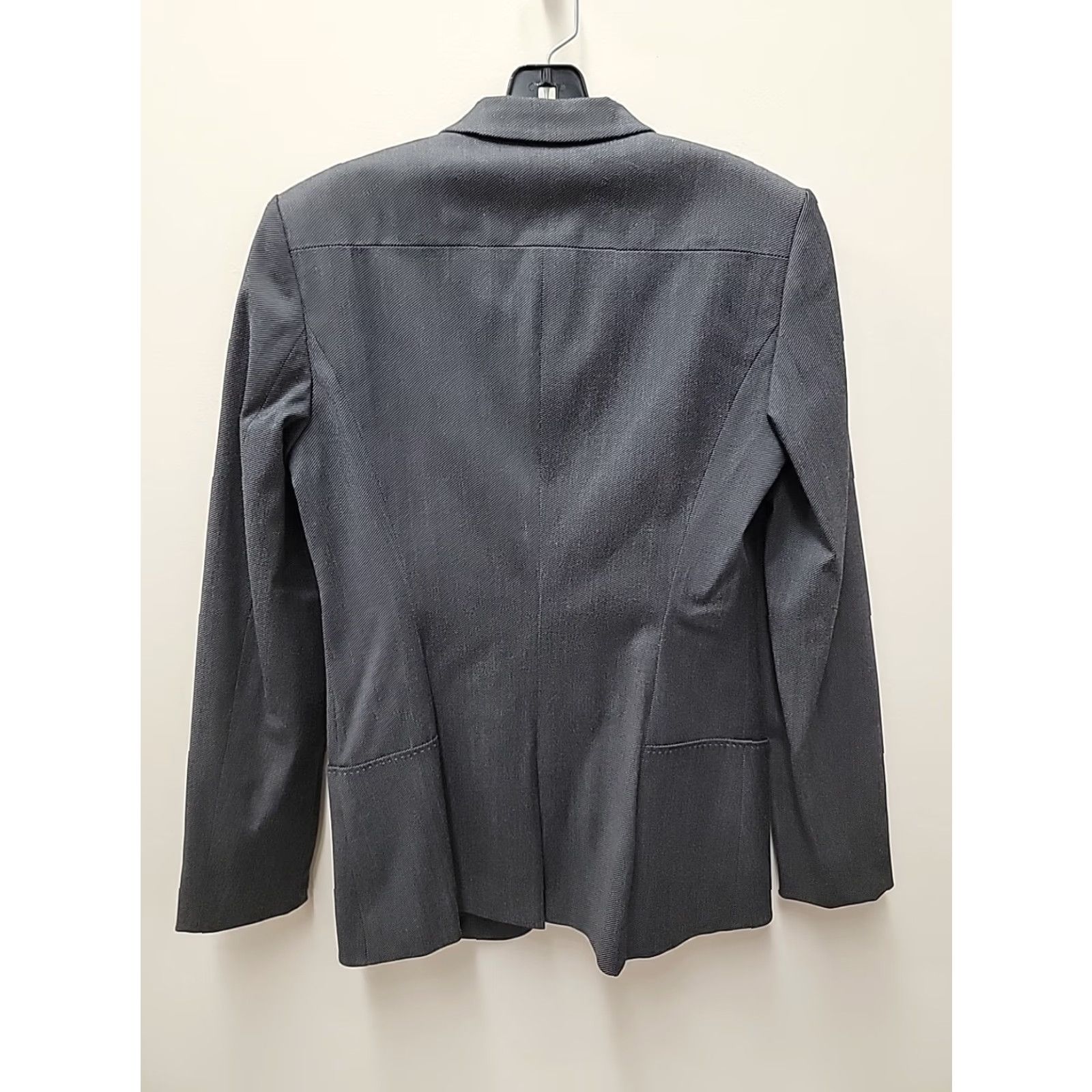 Vintage Hugo Boss Womens Blazer Wool Grey JUICY Sports Coat Size 4 Regular Stretch Wool Blend Cotton Blend Cotton Chest 17.5 Length 27 Mens Womens Girls Boys Size S / US 4 / IT 40 - 3 Thumbnail