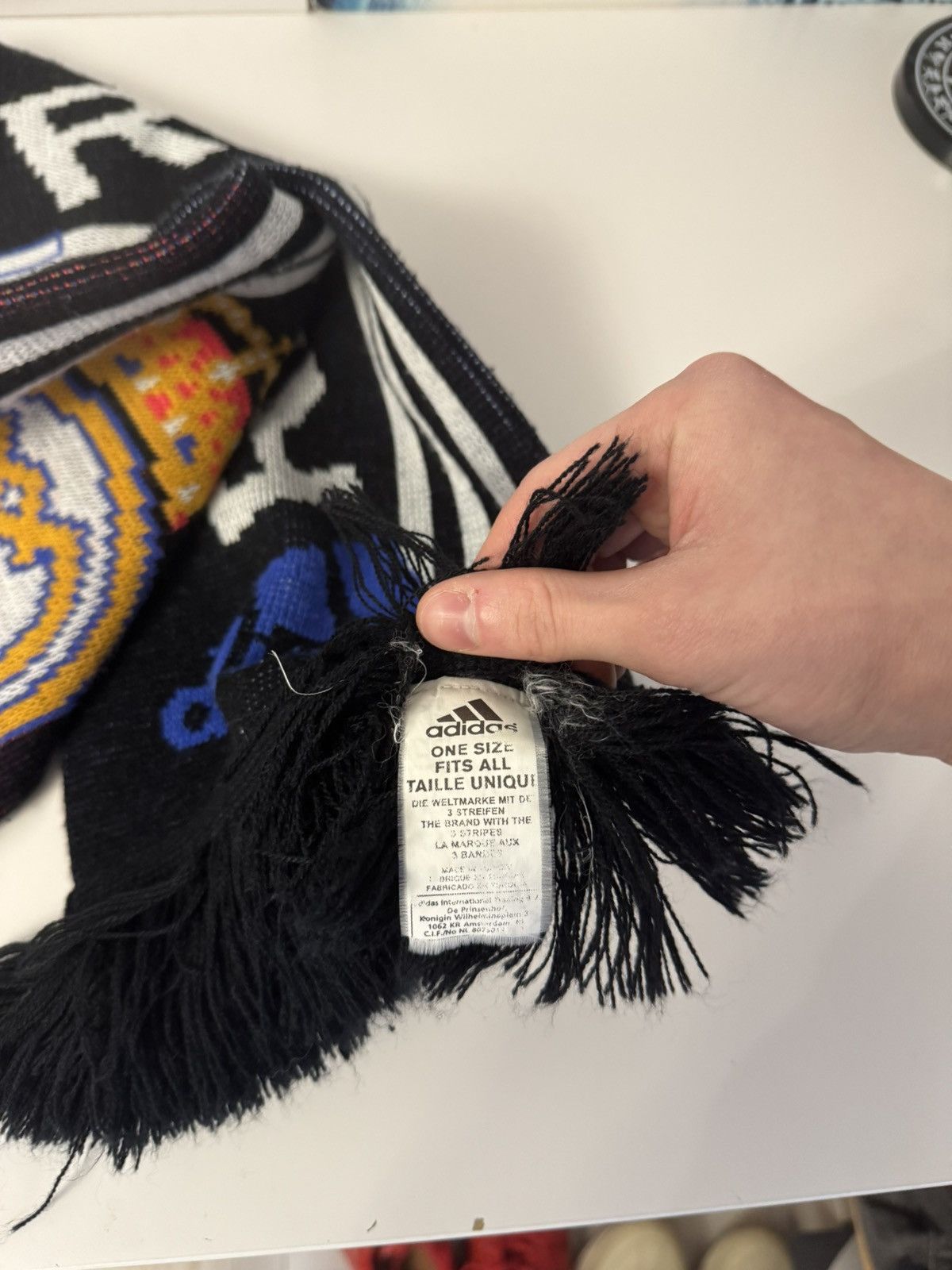 Adidas Real Madrid RMCF Adidas Fans Scarf Black Retro Size ONE SIZE - 5 Thumbnail