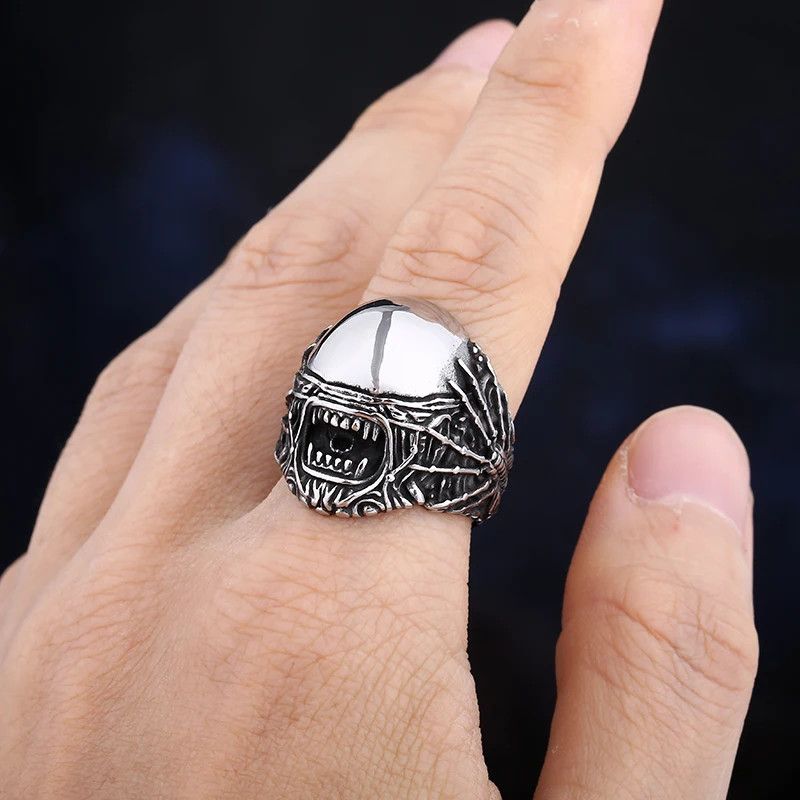 Japanese Brand × Jewelry × Vintage Smear Exaggerated Skull Head Ring Size ONE SIZE - 5 Thumbnail