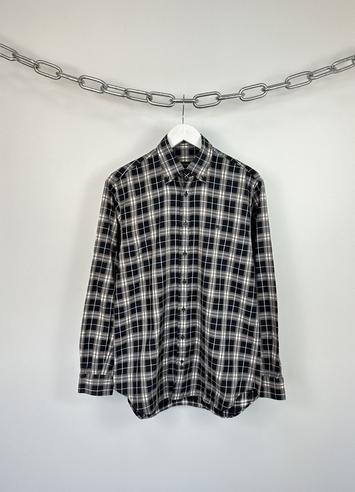 Vintage Burberry Nova Check Luxury Designer Shirt Button Up
