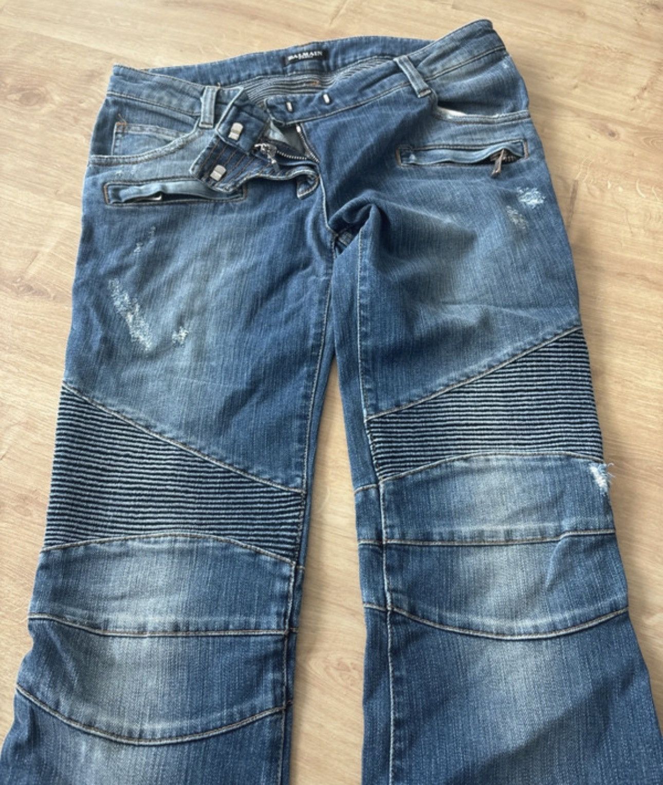 Balmain Balmain Paris Ribbed Biker Jeans Size 28" / US 6 / IT 42 - 6 Thumbnail