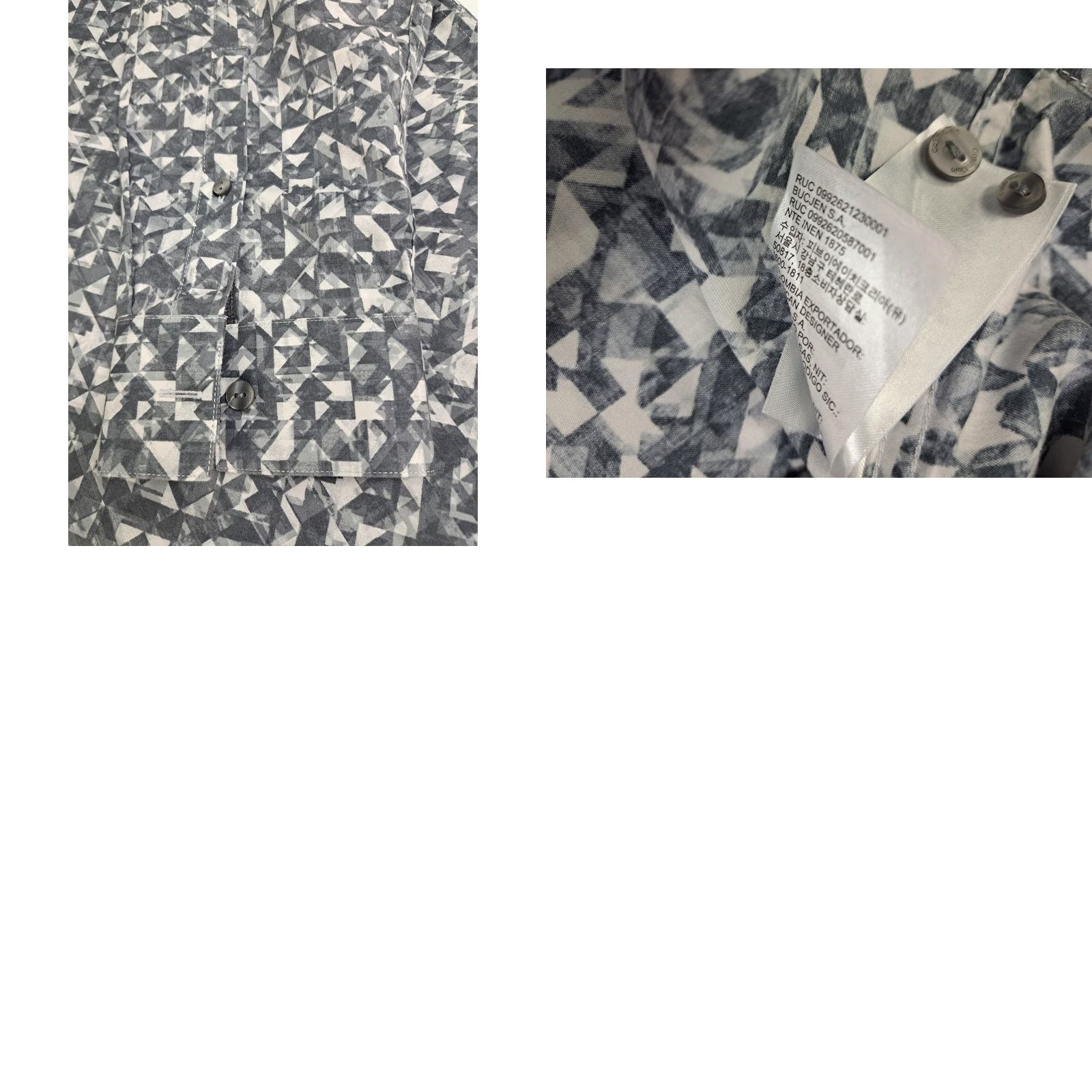 Calvin Klein Calvin Klein Shirt Mens L Gray White Long Sleeve Button Up Cotton Colorblock Multicolor Blue Colorful Business Casual Travel Size US L / EU 52-54 / 3 - 8 Thumbnail