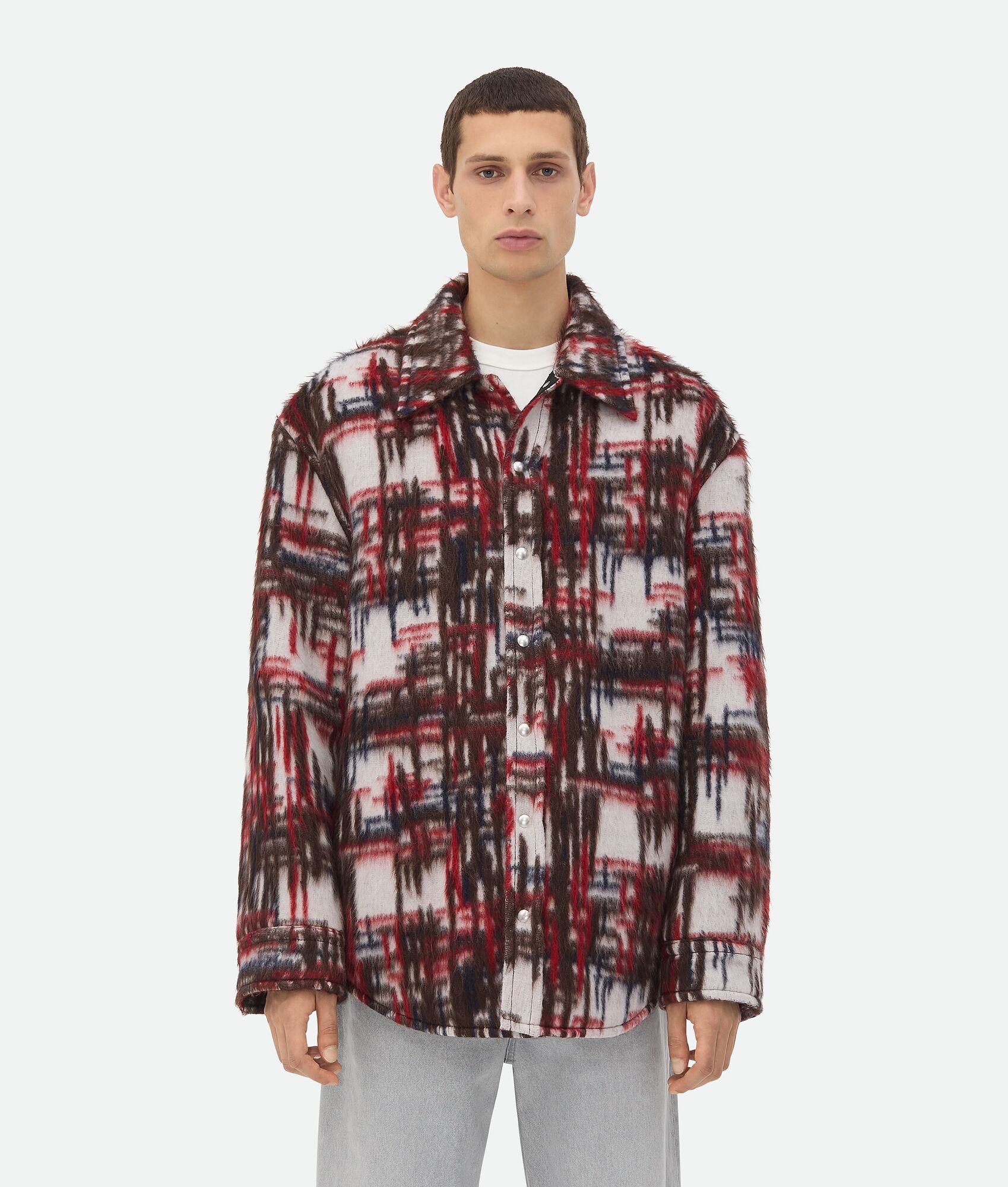 Bottega Veneta Alpaca Check Overshirt Size US L / EU 52-54 / 3 - 1 Thumbnail