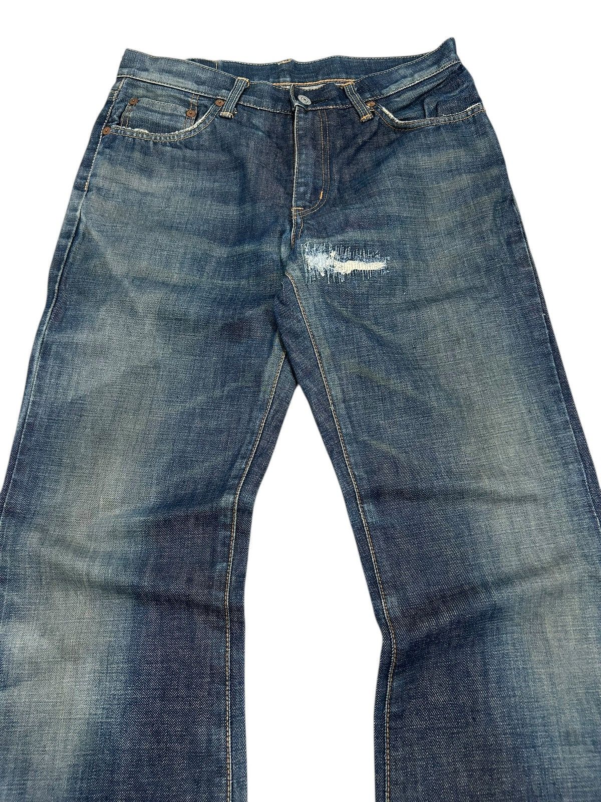 Edwin × Hysteric Glamour × Japanese Brand Vintage Edwin 800SX Flare Washed Ripped Texture Distressed Size US 29 - 9 Thumbnail