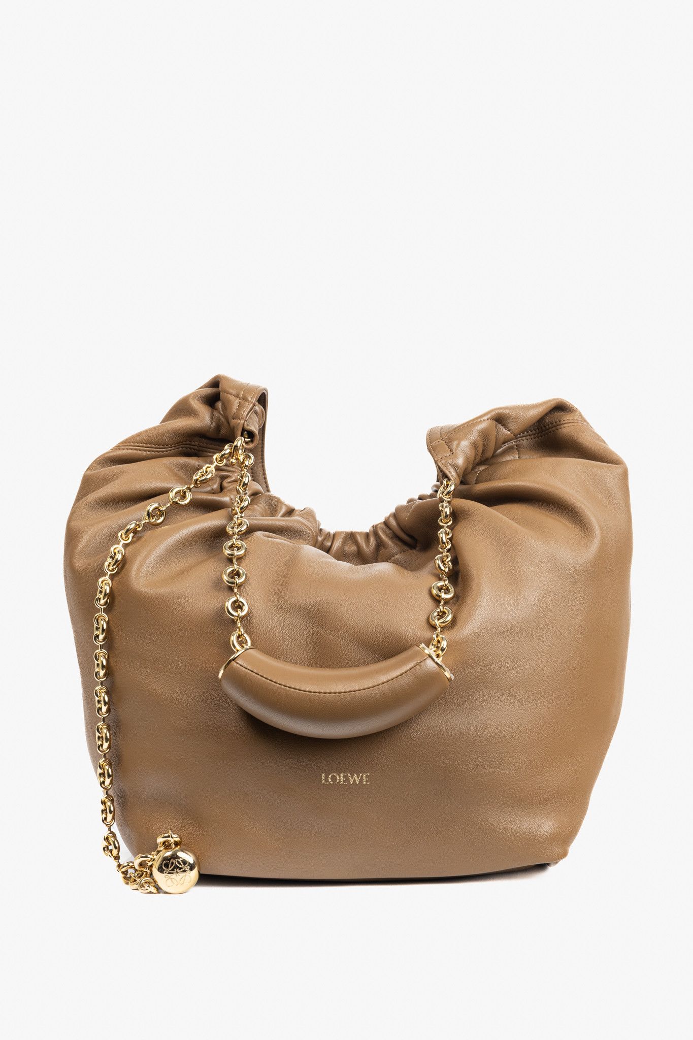 Loewe Loewe Squeeze Medium Oak Leather Shoulder Bag Size ONE SIZE - 1 Thumbnail