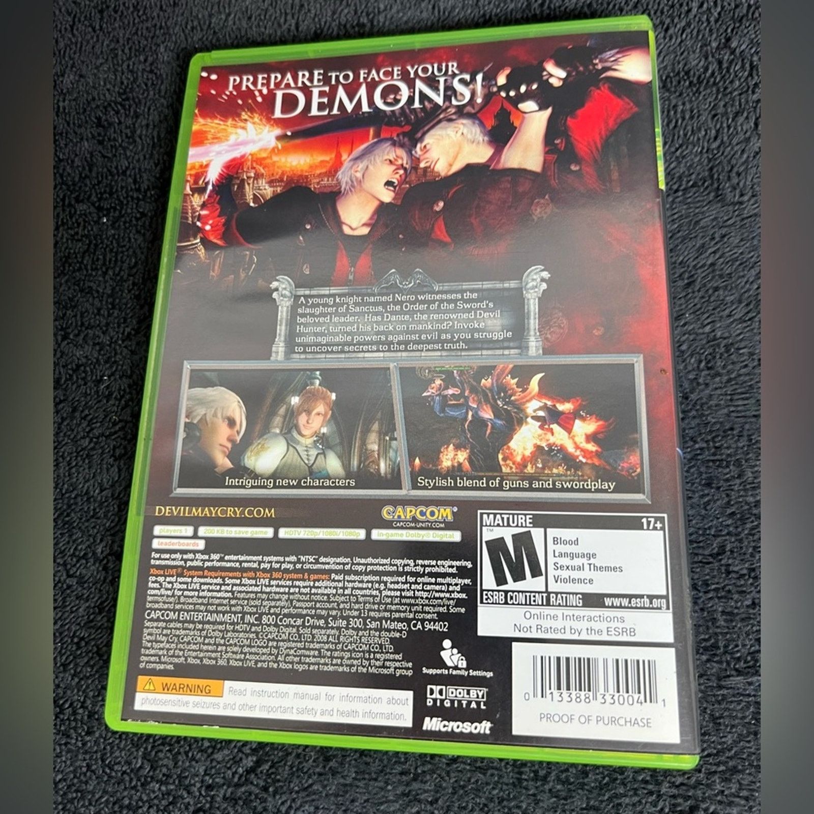 Microsoft Devil May Cry 4 - (Xbox 360, 2008) CIB Complete Size ONE SIZE - 2 Thumbnail