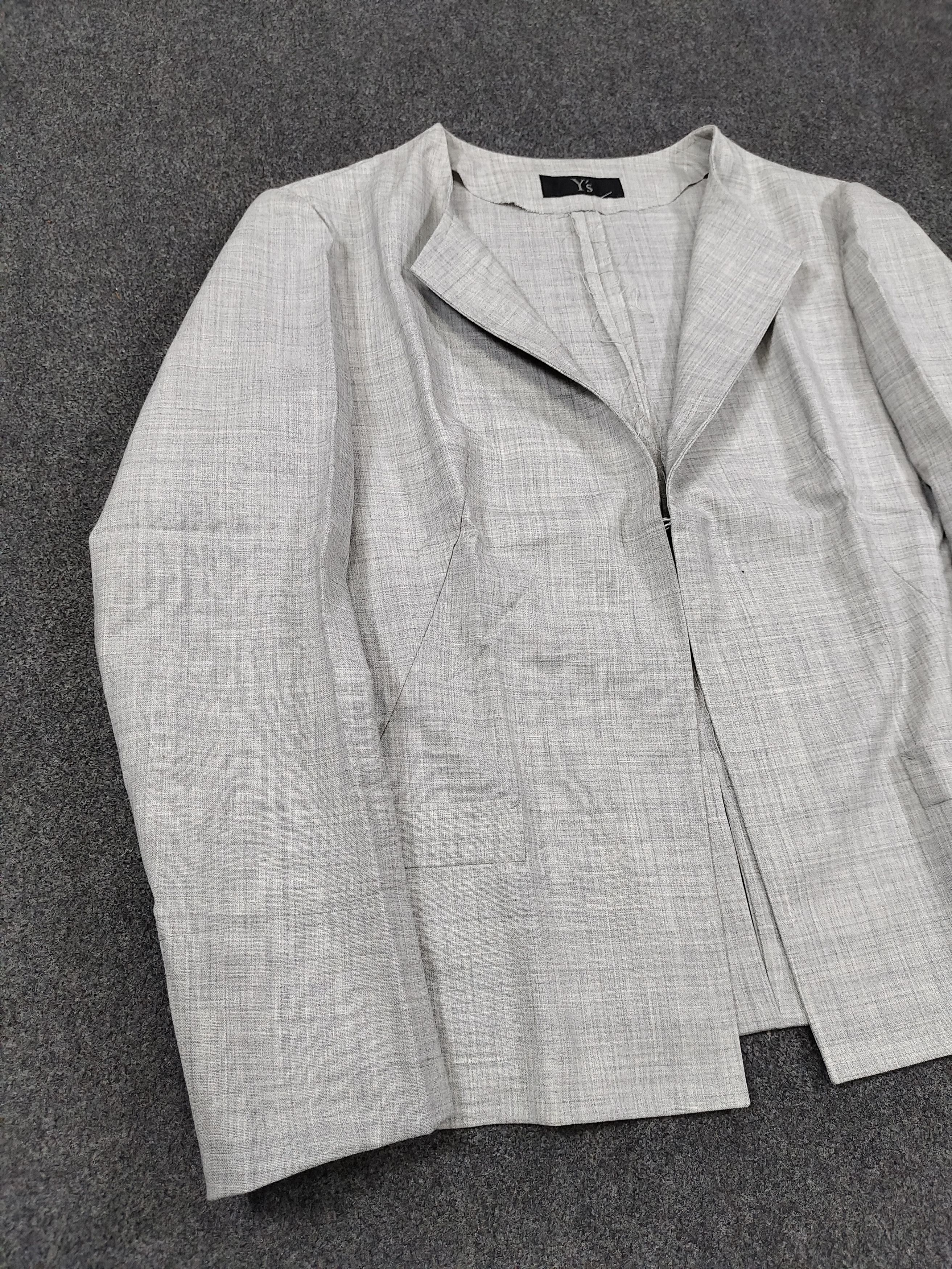 Yohji Yamamoto SAMPLE Y’s- Clean Minimalist Collarless Tailored Jacket Size M / US 6-8 / IT 42-44 - 3 Thumbnail