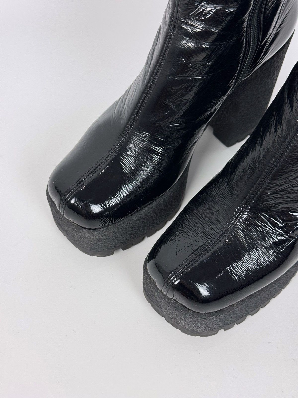 Miu Miu Miu miu by Prada Platform Stretch Chunky Ankle Black Boots Size US 6 / IT 36 - 3 Thumbnail