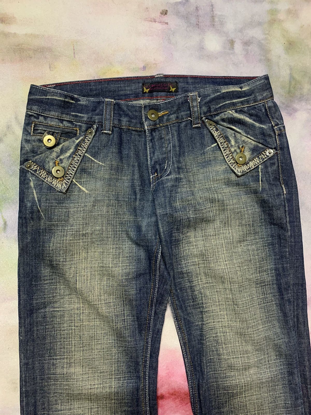 Hysteric Glamour Flare Japanese Brand Lasbegasgate Washed Low Rise Size US 33 - 2 Thumbnail
