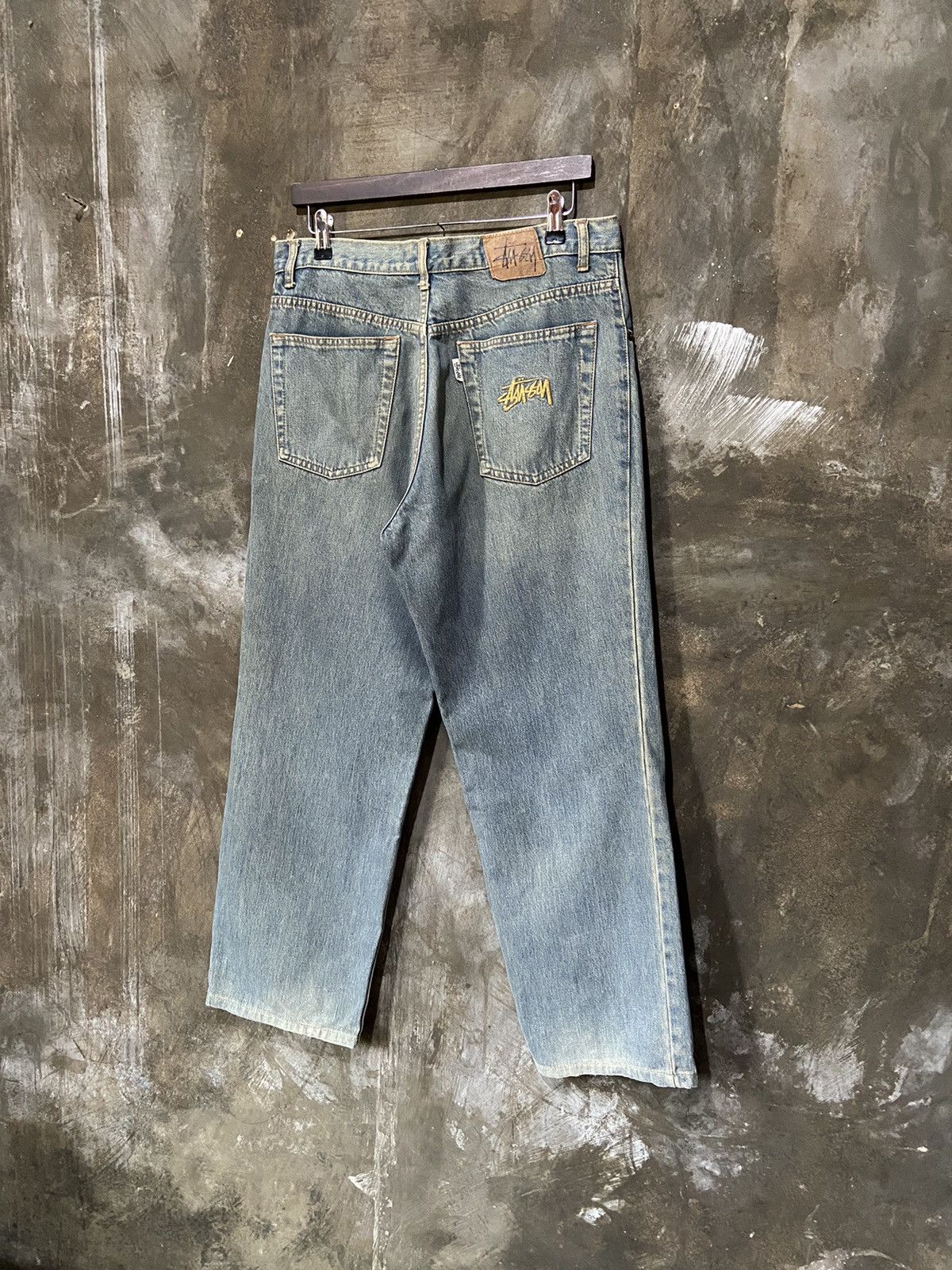 Stussy 📢SENDOFFER📢 Vintage Stussy Baggy Jeans Made In ITALY Size US 35 - 2 Thumbnail
