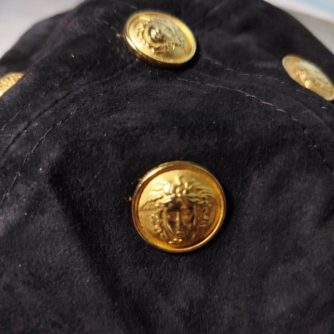 Versace Gianni Versace Black Suede Medusa Hat Size ONE SIZE - 7 Thumbnail