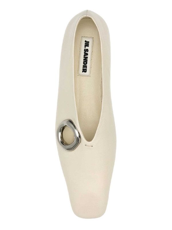Jil Sander o1w1db10825 Ballerina Flat Shoes in White Size US 7 / IT 37 - 3 Thumbnail