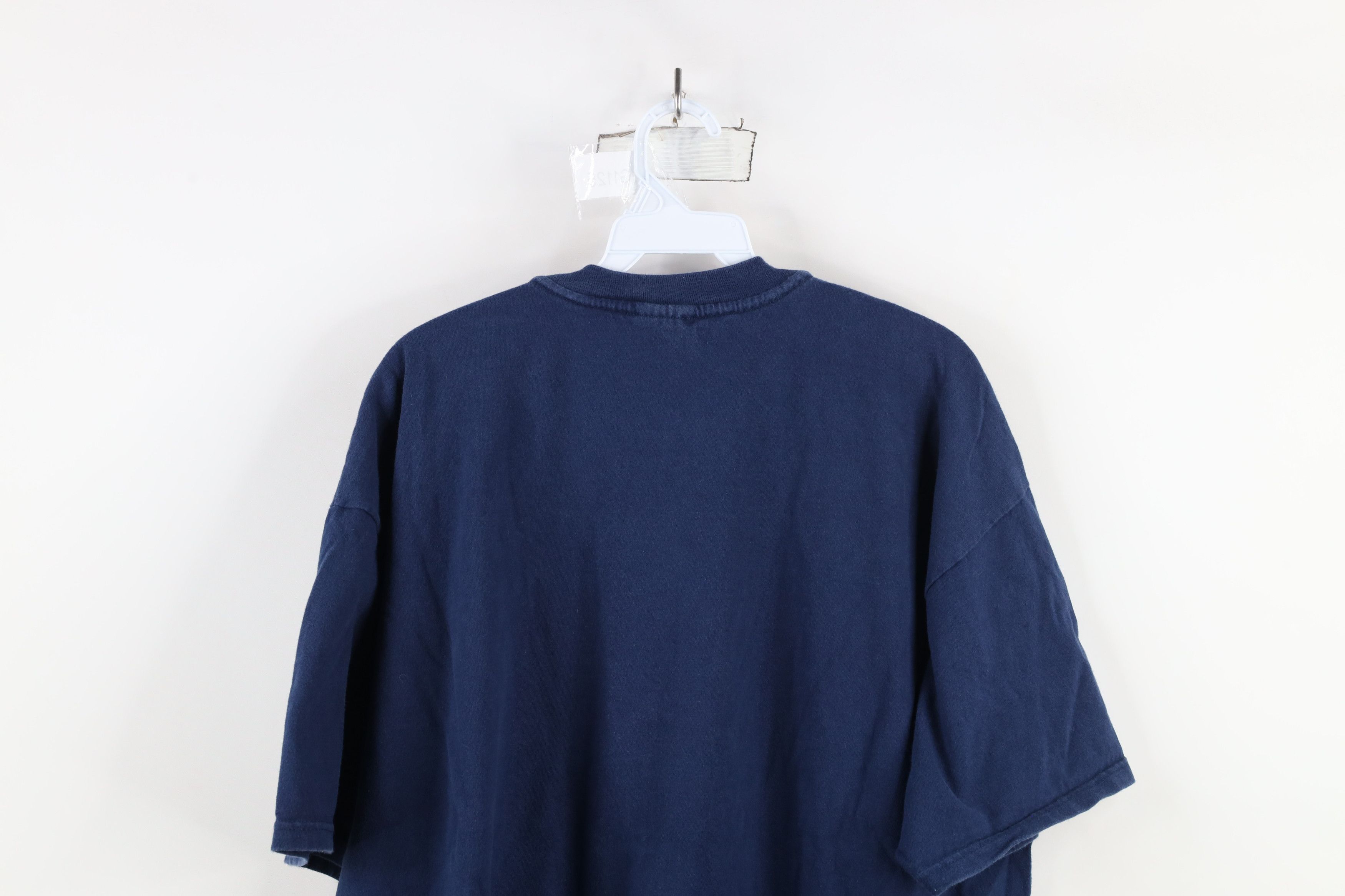 Hanes × Vintage Vintage 90s Hanes Beefy Cotton Pocket T-Shirt Navy Blue Size US XXL / EU 58 / 5 - 11 Thumbnail