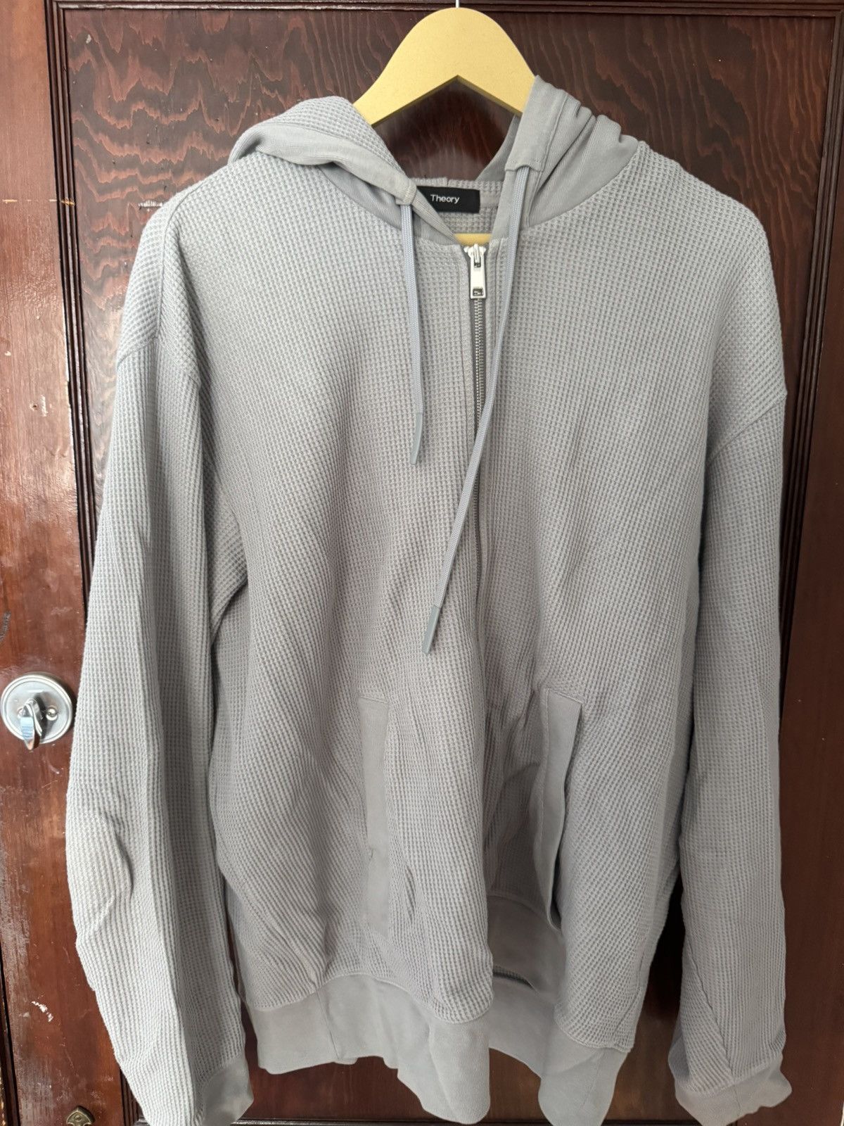 Theory Waffle-Knit Zip Sweater in Organic Cotton Size US XL / EU 56 / 4 - 1 Thumbnail