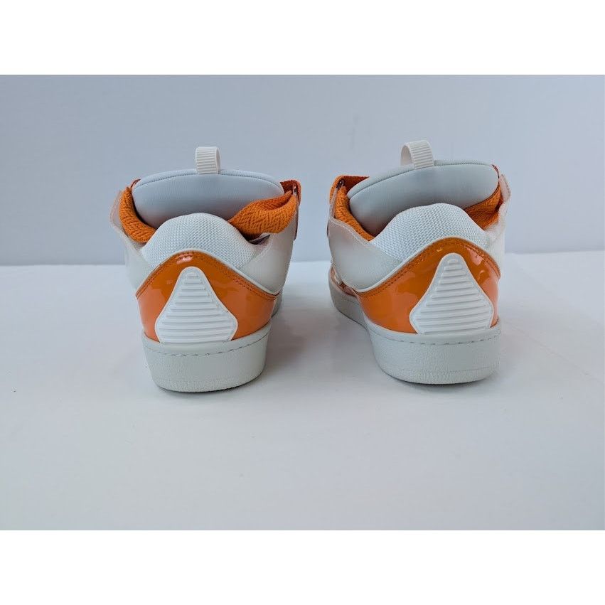 Lanvin o1rshd1 Leather Curb Low-Top Sneaker in Orange / White Size US 9 / EU 42 - 12 Thumbnail