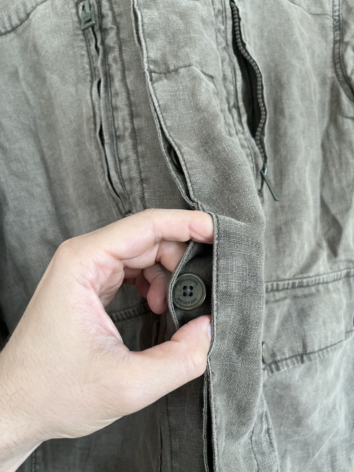 Zadig & Voltaire Zadig & Voltaire Kid Lin Lave Military Linen Jacket Size S / US 4 / IT 40 - 12 Thumbnail