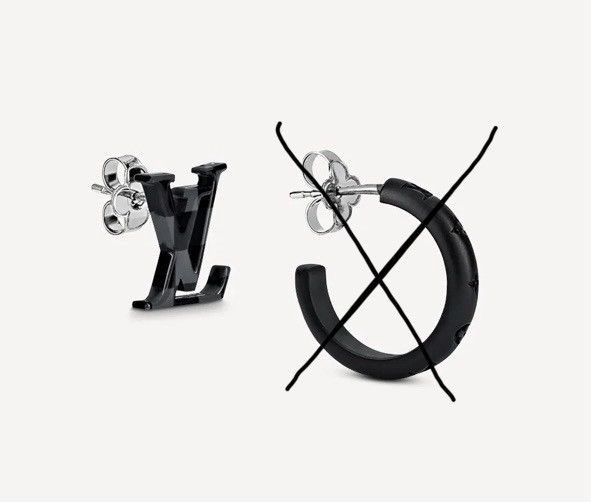 Louis Vuitton Louis Vuitton damier LV logo earring Size ONE SIZE - 1 Thumbnail