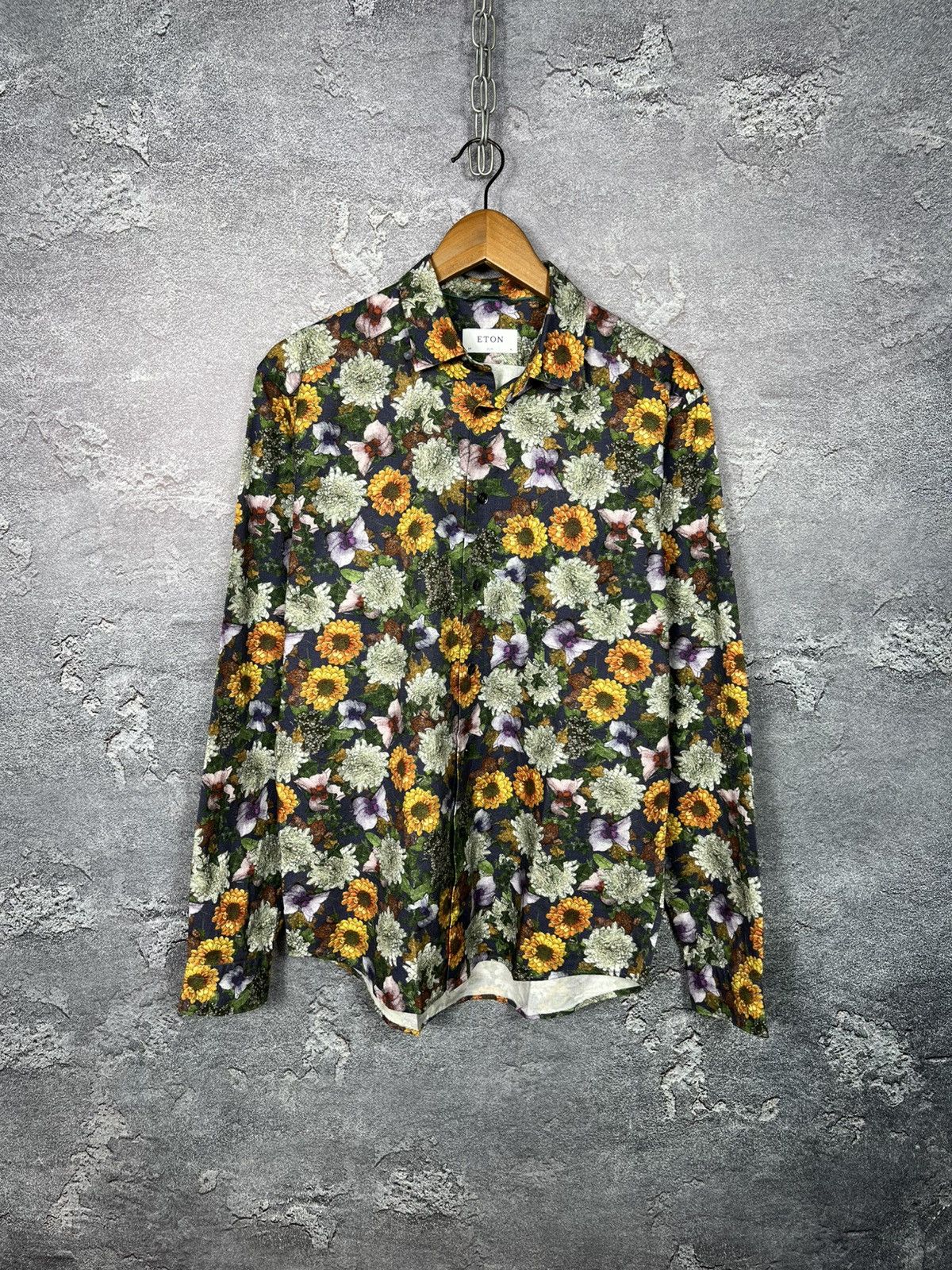 Eton Eton Flower Floral Print Button-up Shirt Size US M / EU 48-50 / 2 - 1 Thumbnail