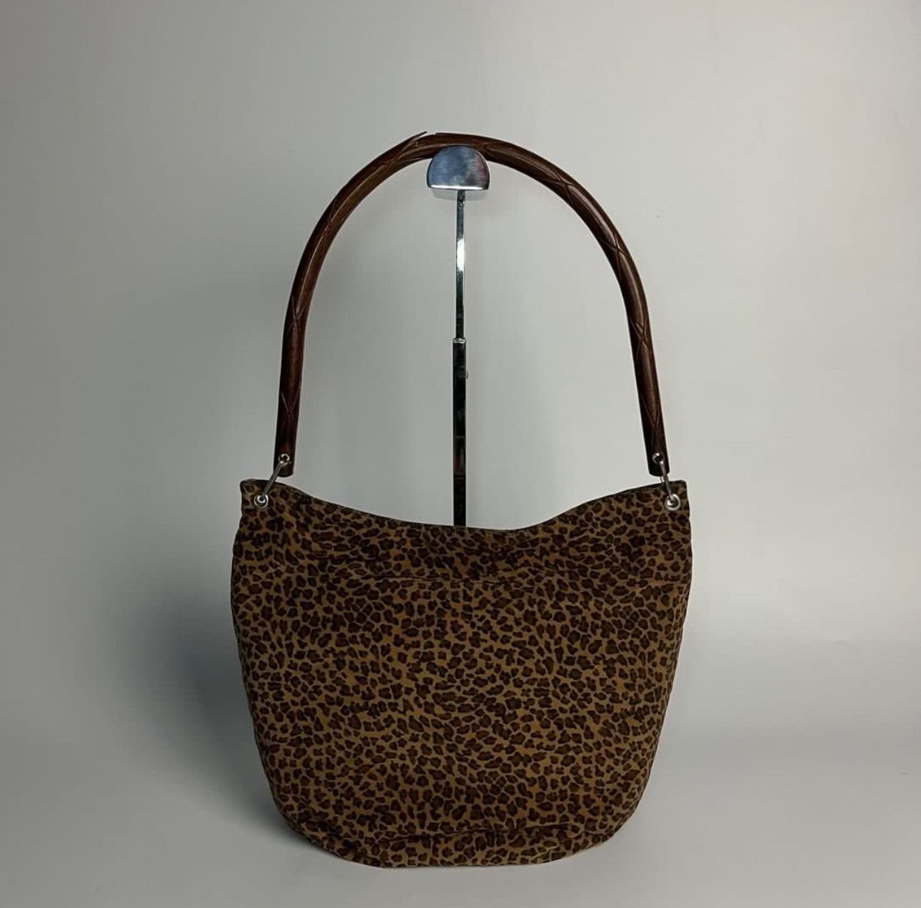 Bottega Veneta Vintage Bottega Veneta Leopard Hobo Bag with Wooden Handle Size ONE SIZE - 10 Thumbnail