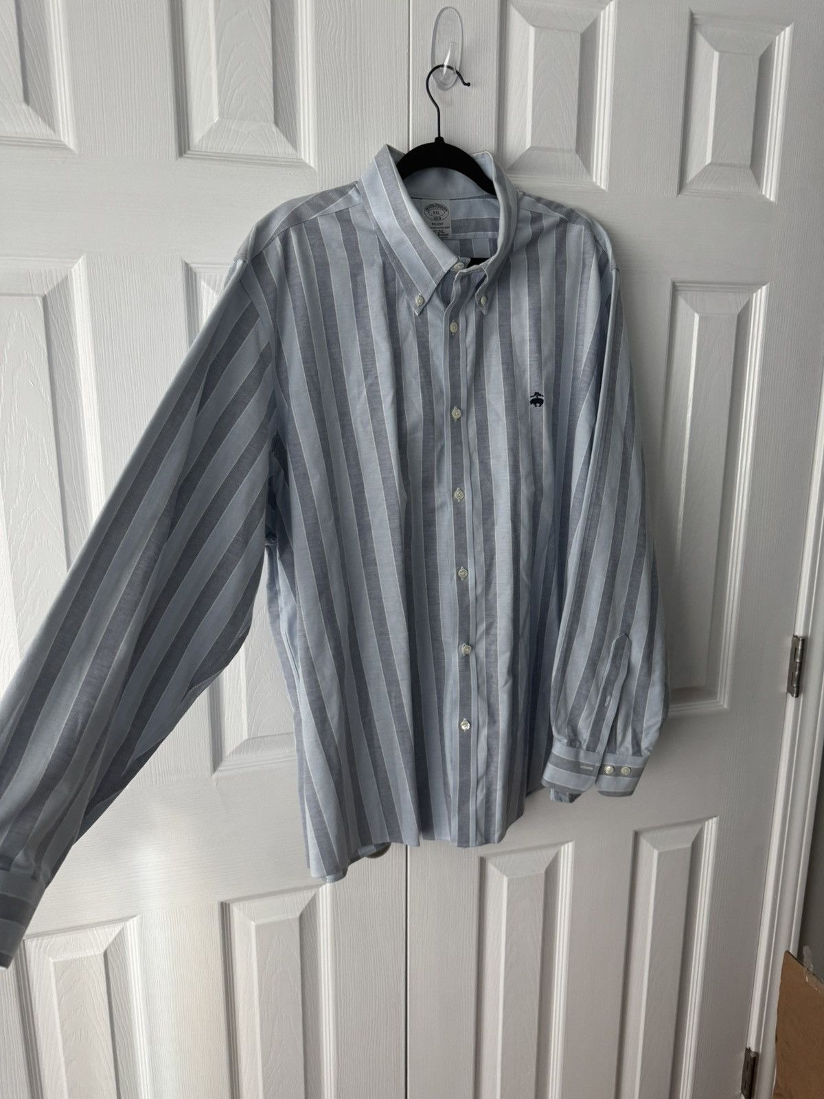 Brooks Brothers Brooks Brothers Button Down Shirt White/Blue Stripes XXL Size US XXL / EU 58 / 5 - 1 Thumbnail
