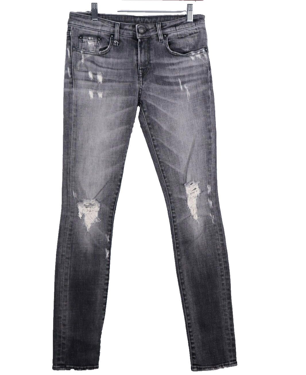 R13 R13 US27 Washed Black Mended Allison Skinny Jeans Distressed Size 27" / US 4 / IT 40 - 4 Thumbnail