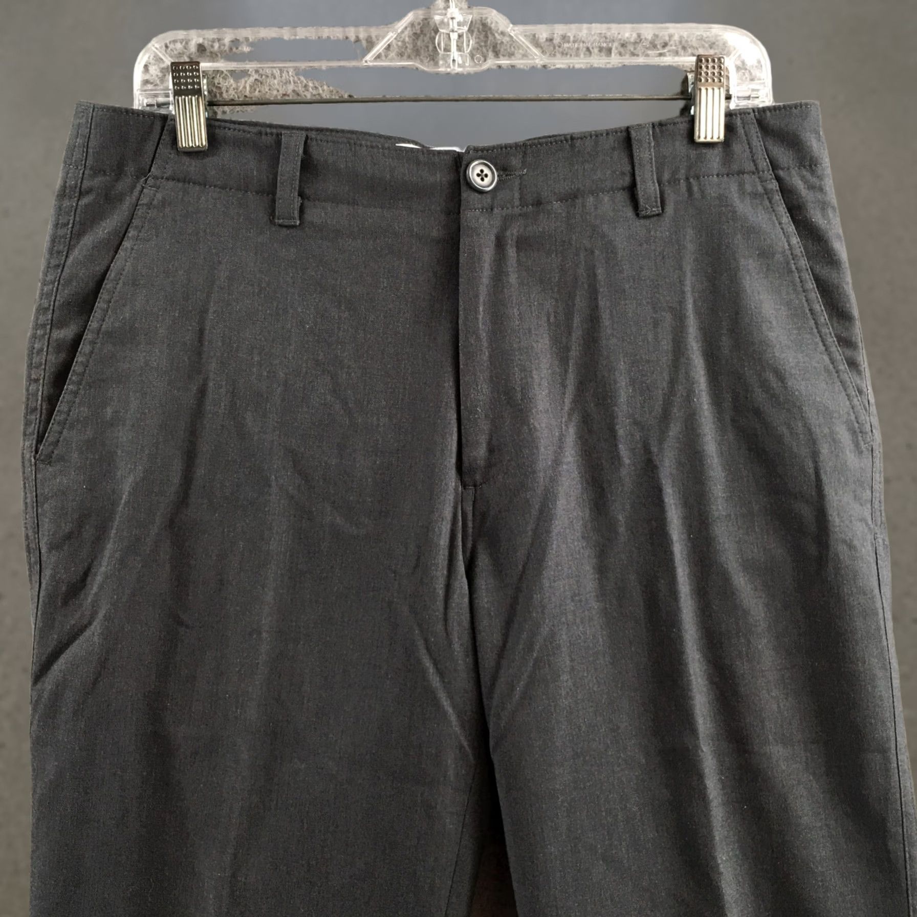 Calvin Klein Calvin Klein Slim Fit Chino Pants Mens 33x32 Gray Mid Rise Flat Front Casual Zip - Regular - Gray - Pants - Calvin Klein - Mens Size US 33 - 1 Thumbnail