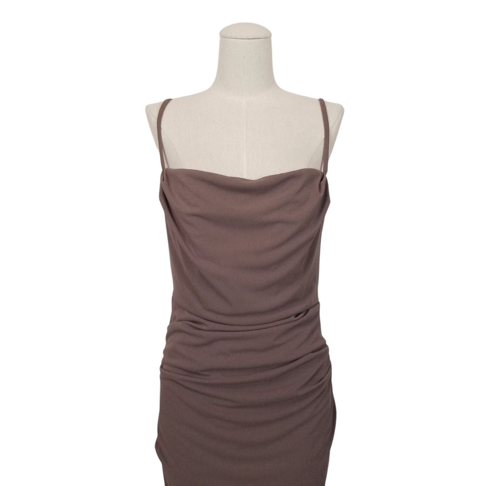 Zara Zara Draped Knit Dress Mocha Brown Sz Medium Size M / US 6-8 / IT 42-44 - 2 Thumbnail