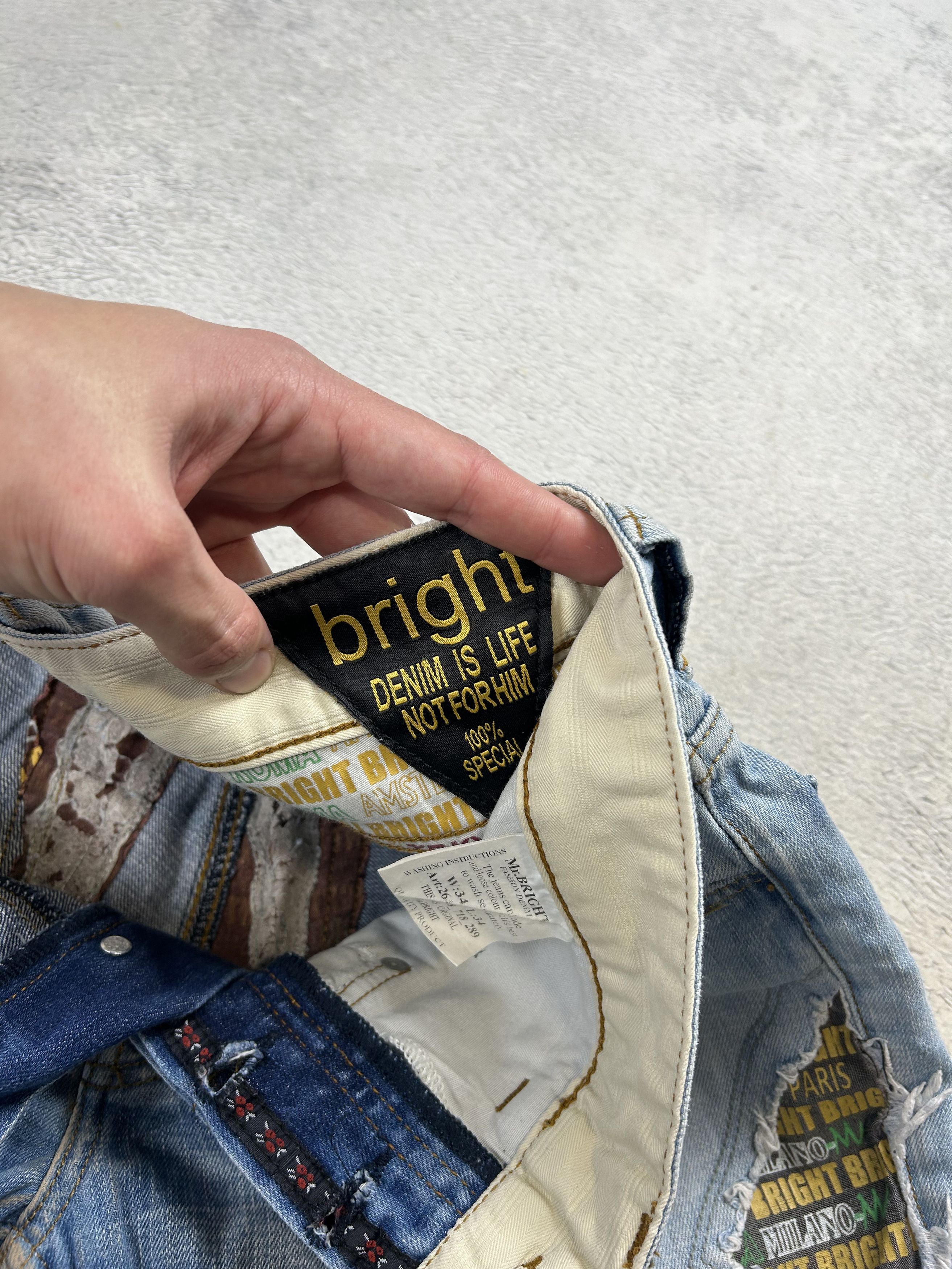 Japanese Brand Distressed Denim Jeans Patchwork Straight Leg Ripped Size US 34 / EU 50 - 10 Thumbnail