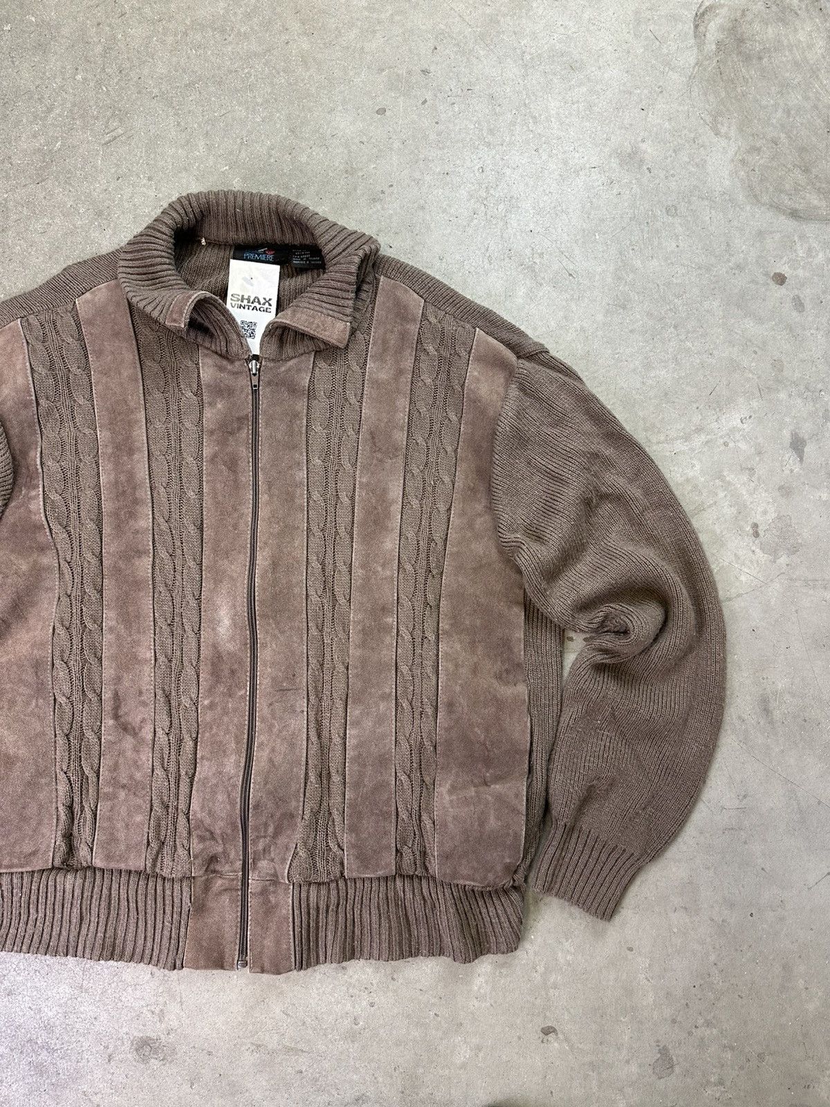 Sears × Vintage vintage 80s sears suede knit zip up sweater xl Size US XL / EU 56 / 4 - 2 Thumbnail