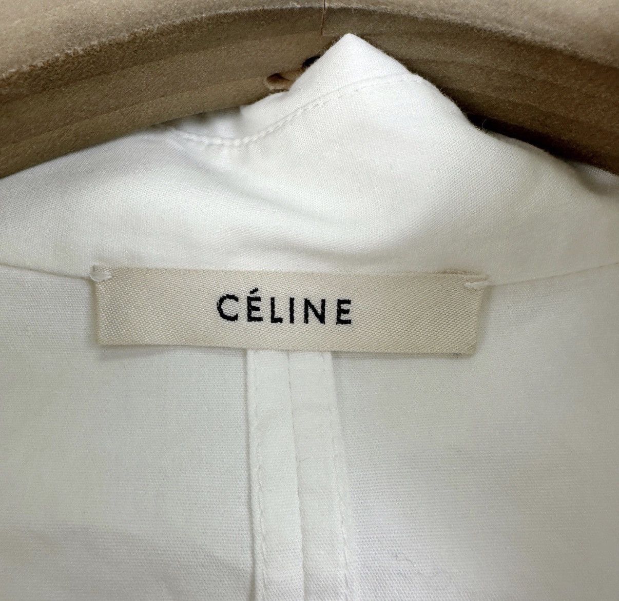 Celine Celine Women's White Stand Collar Designer Zip Shirt K12 Size XS / US 0-2 / IT 36-38 - 4 Thumbnail