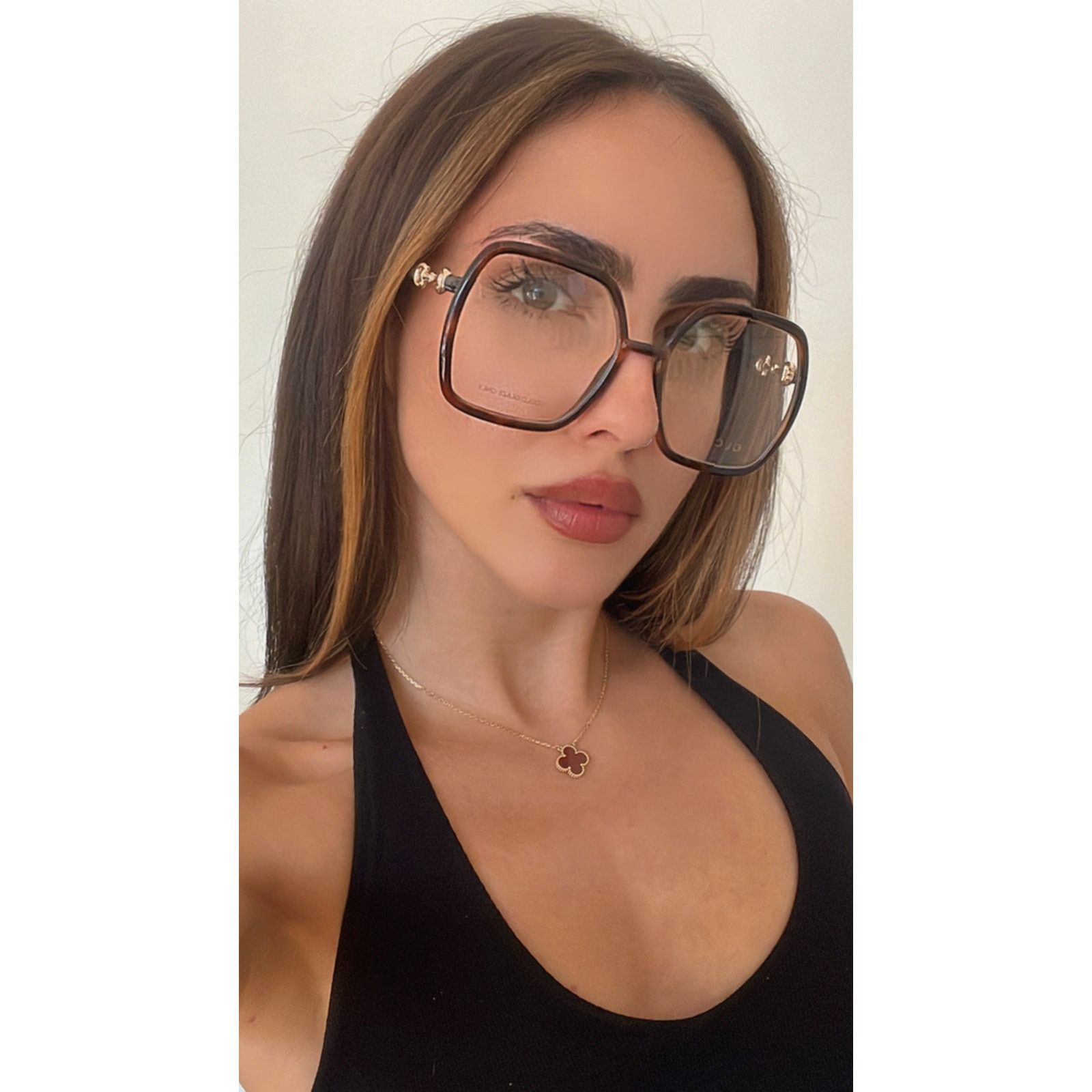Gucci NEW Gucci GG0890O Brown Square Horsebit Eyeglasses Frames Size ONE SIZE - 3 Thumbnail