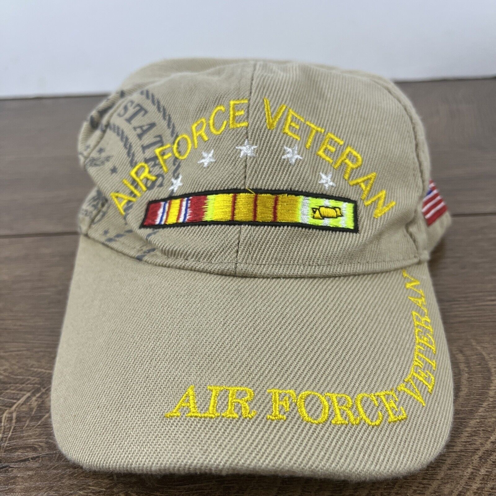 Other Air Force Veteran Hat Air Force Vet Tan Brown Hat Adjustable Size ONE SIZE - 3 Thumbnail