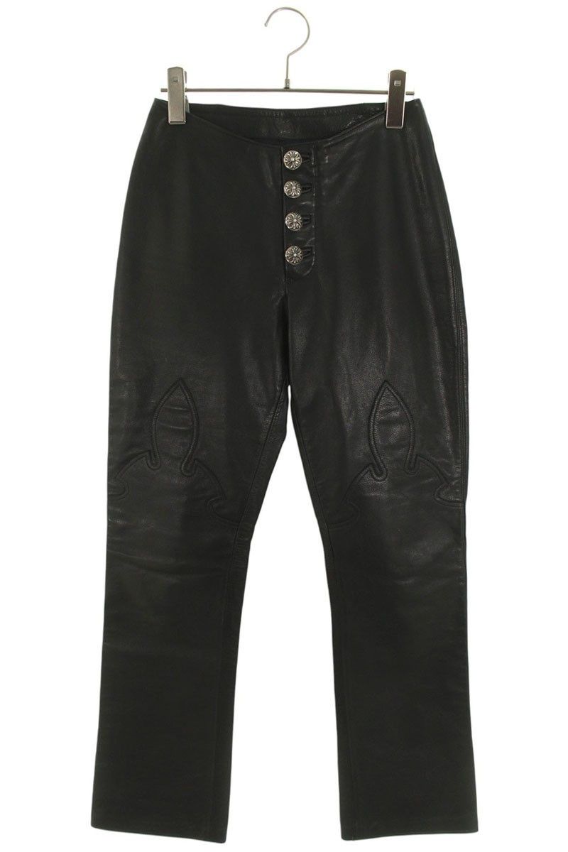 Chrome Hearts Chrome Hearts Flare Knee Leather Pants Size 25" / US 0 / IT 36 - 1 Thumbnail