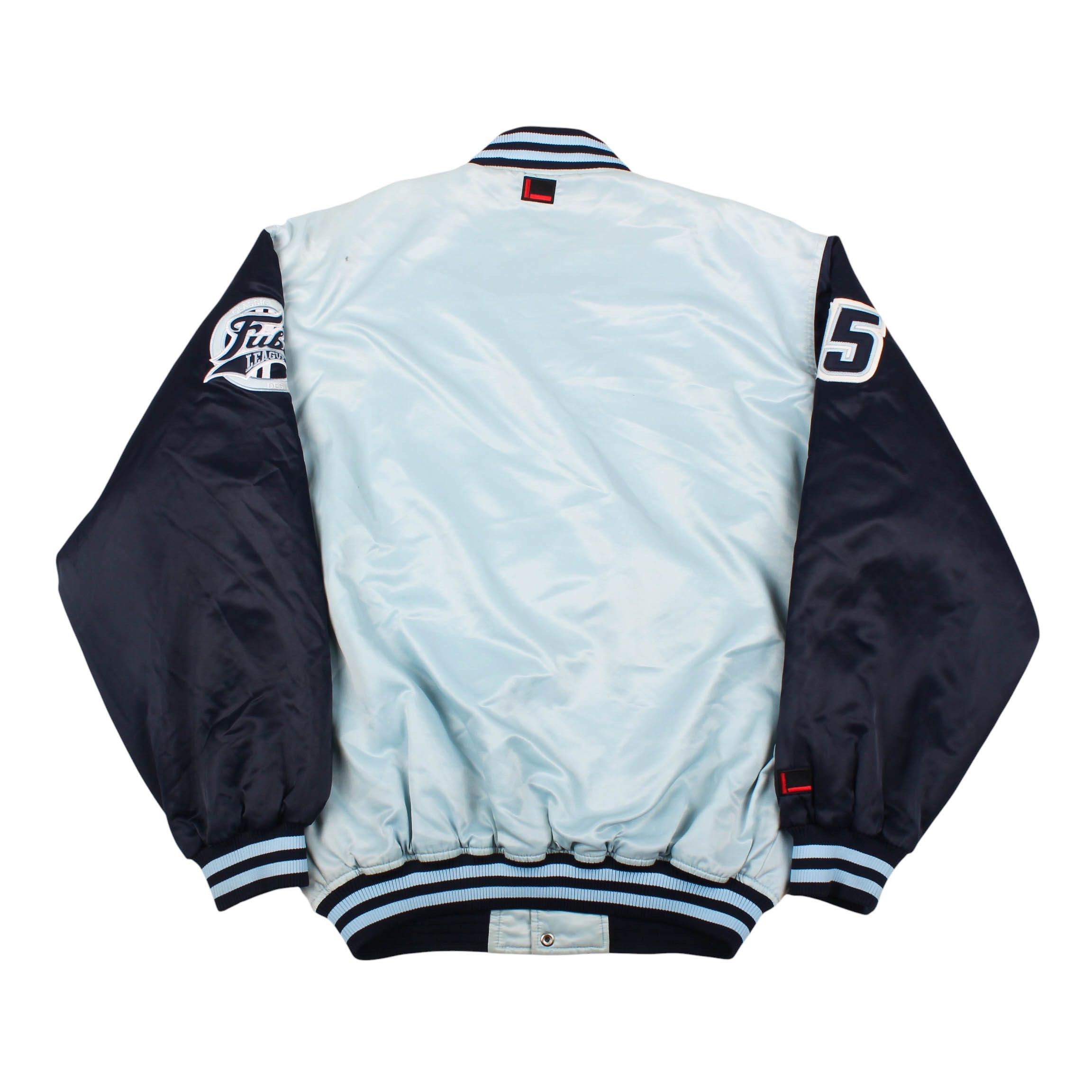 Fubu FUBU Varsity Jacket 90s Y2K Bomber Light Blue 05 League Size US XL / EU 56 / 4 - 4 Thumbnail