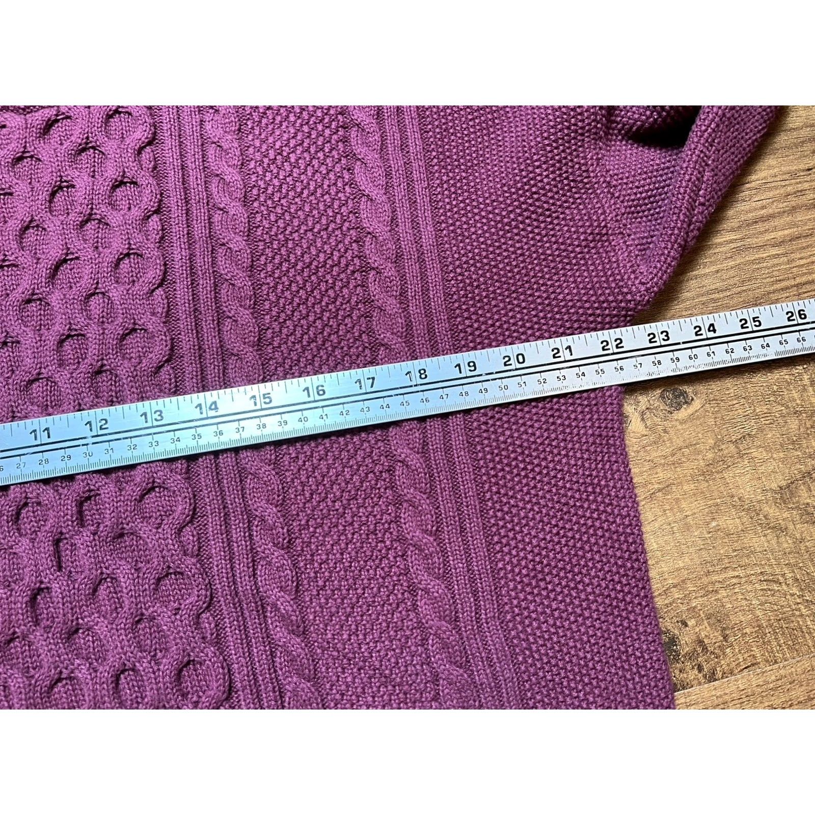 Gap Gap Womens Cable Knit Pullover Sweater Fisherman Size XL Light Plum Purple - Classic Size XL / US 12-14 / IT 48-50 - 7 Thumbnail