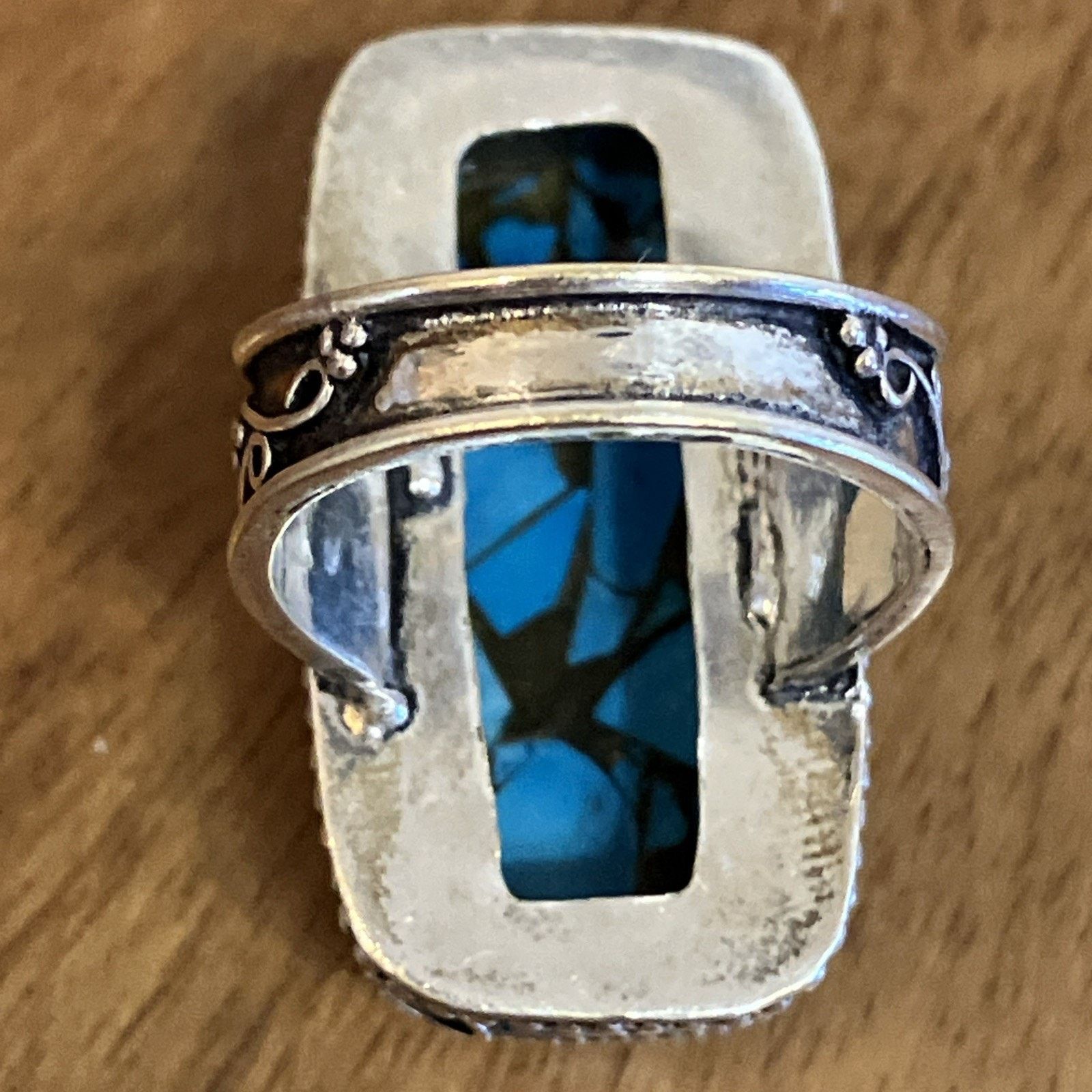 Handmade Blue Copper Turquoise Ring 925 Sterling Silver Southwestern Size ONE SIZE - 10 Thumbnail