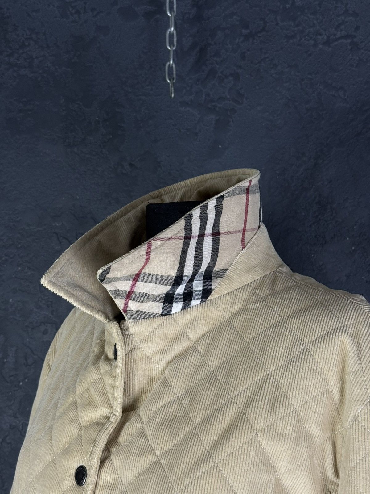 Burberry Burberry Women’s Quilted Corduroy Jacket Nova Check Beige Size XXL / US 16-18 / IT 52-54 - 8 Thumbnail