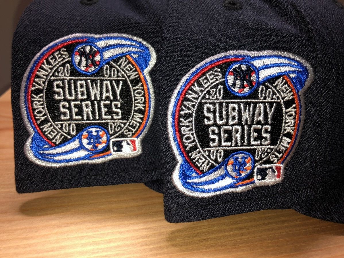 New Era NY Yankees Fitted Hat Subway Series Navy Blue Pink UV Size 8 Size ONE SIZE - 4 Thumbnail