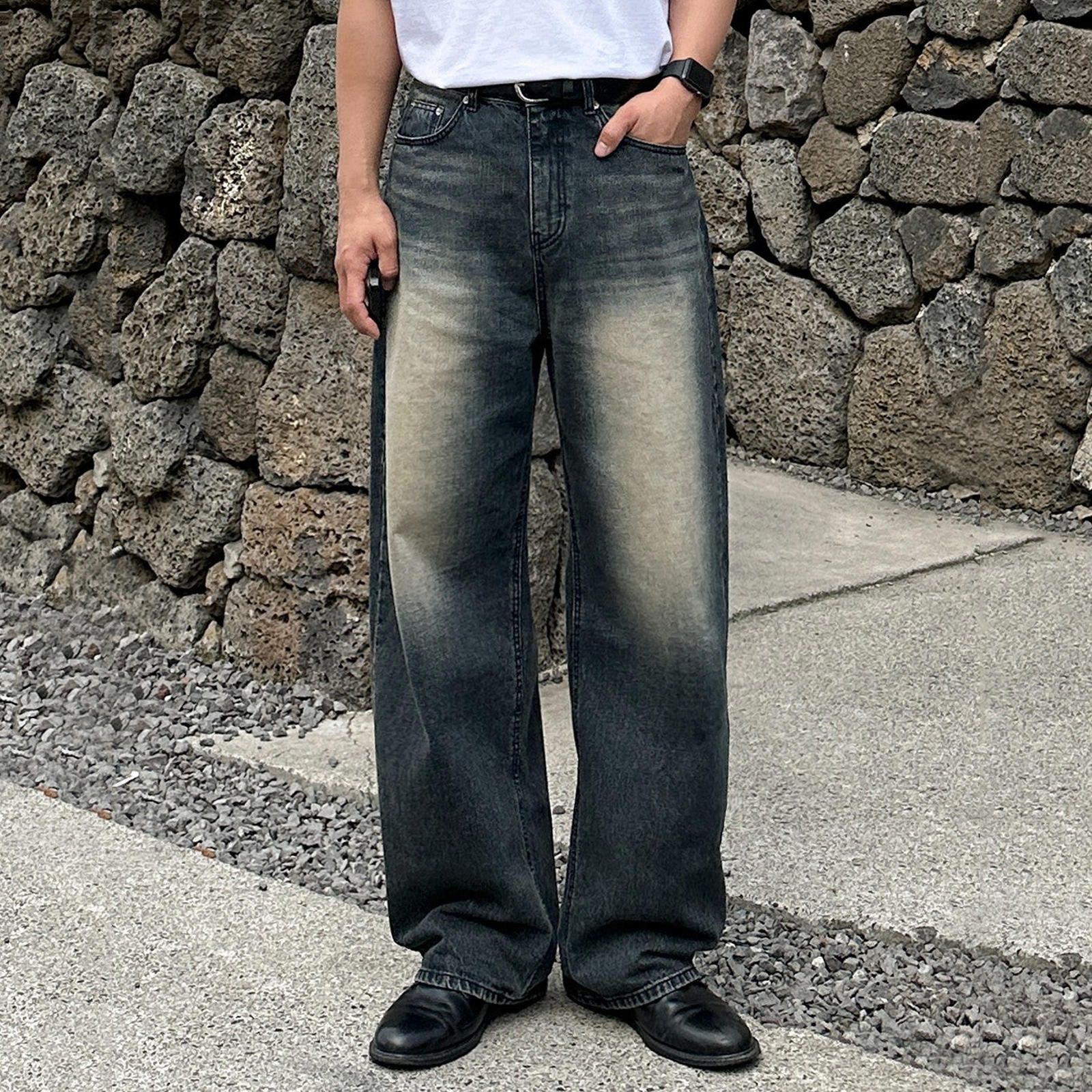 Jean × Vintage Washed Wide Leg Denim Jeans Size US 32 / EU 48 - 1 Thumbnail